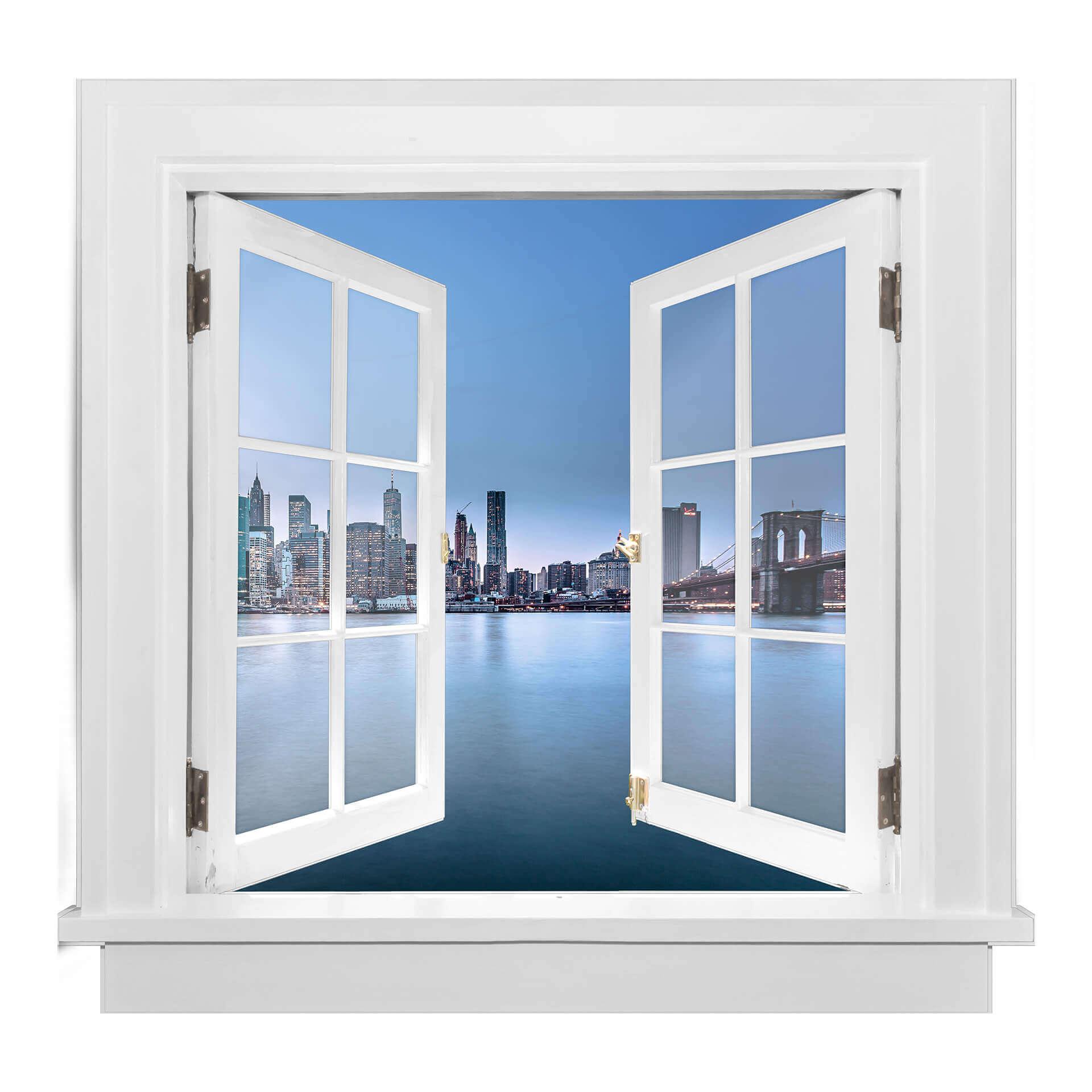 3D Wandtattoo Fenster - Blick auf die Brooklyn Bridge