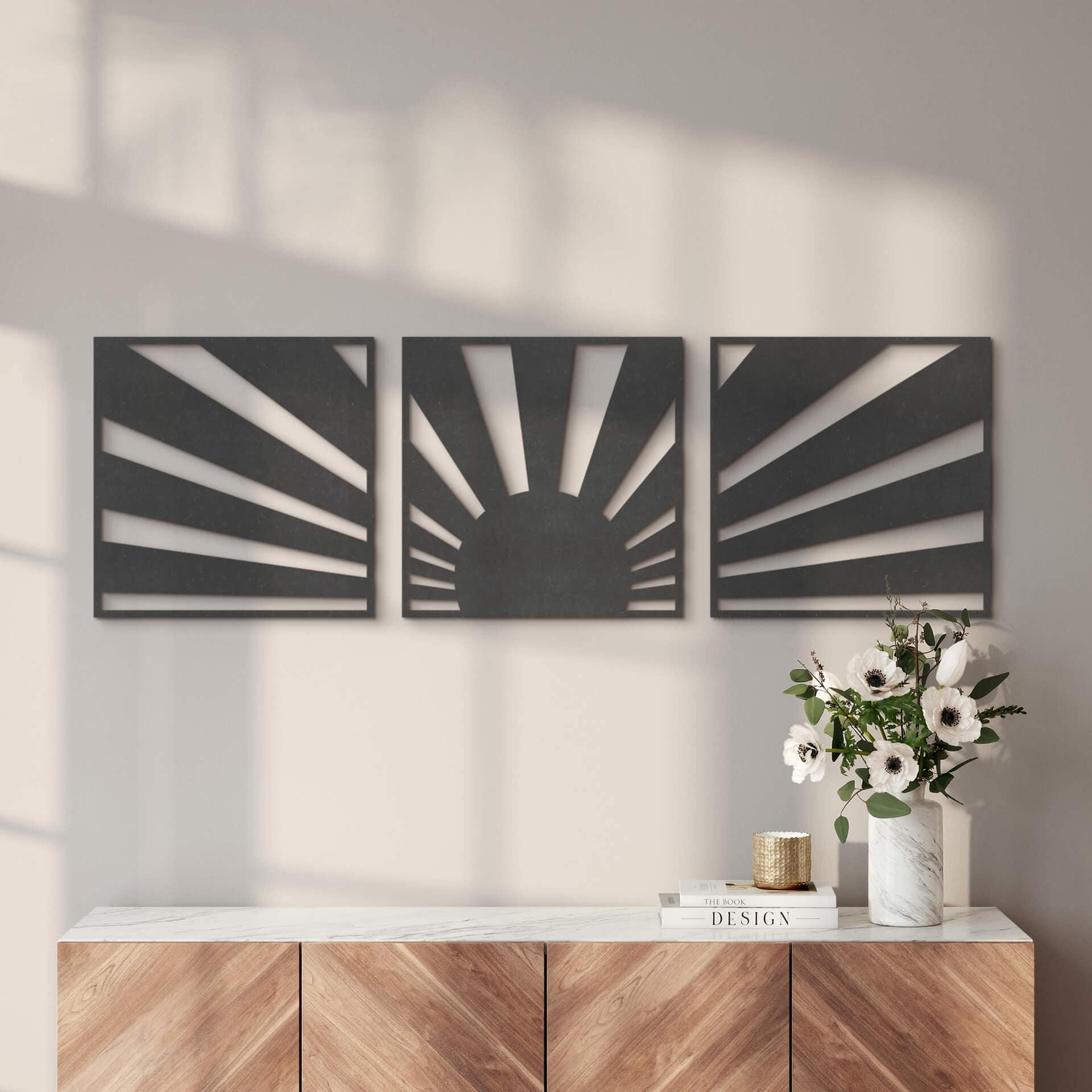 MDF-dekoration Sunset Boho (3-delt)