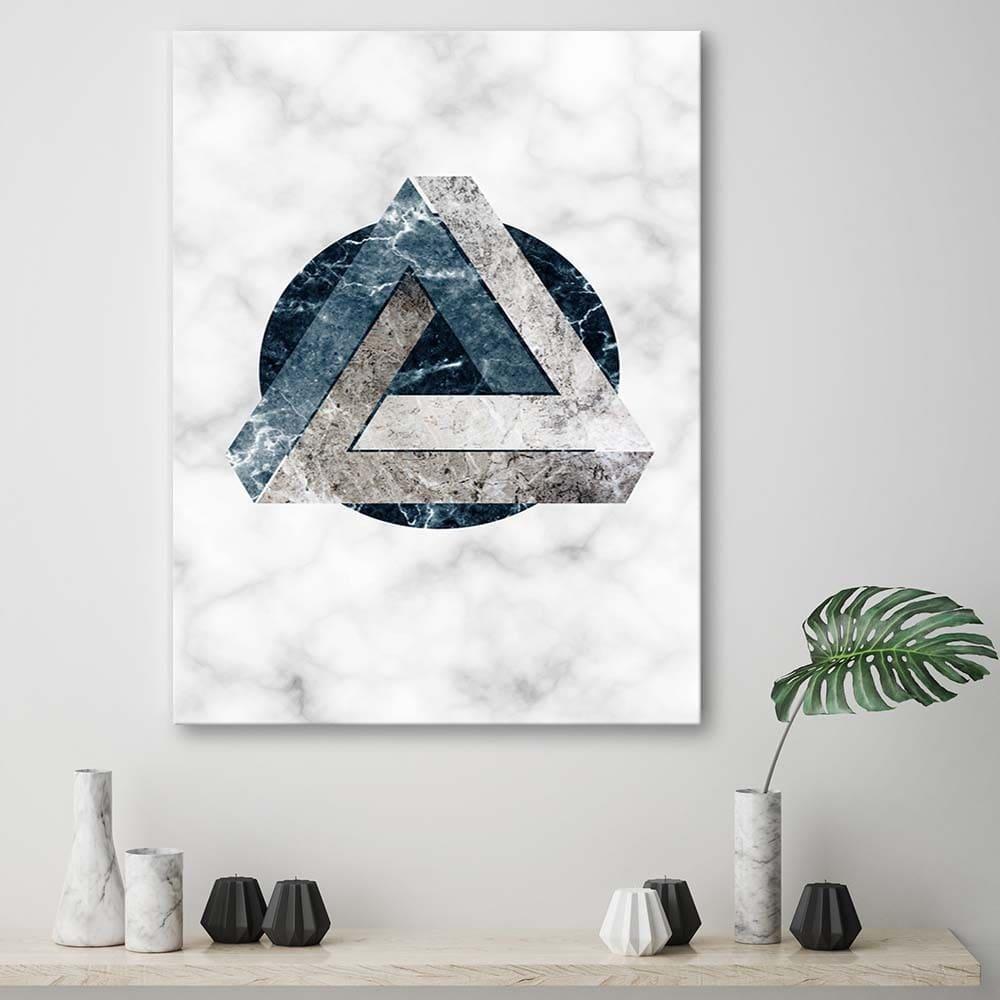 Canvasbillede, Abstrakt geometri - Marmor