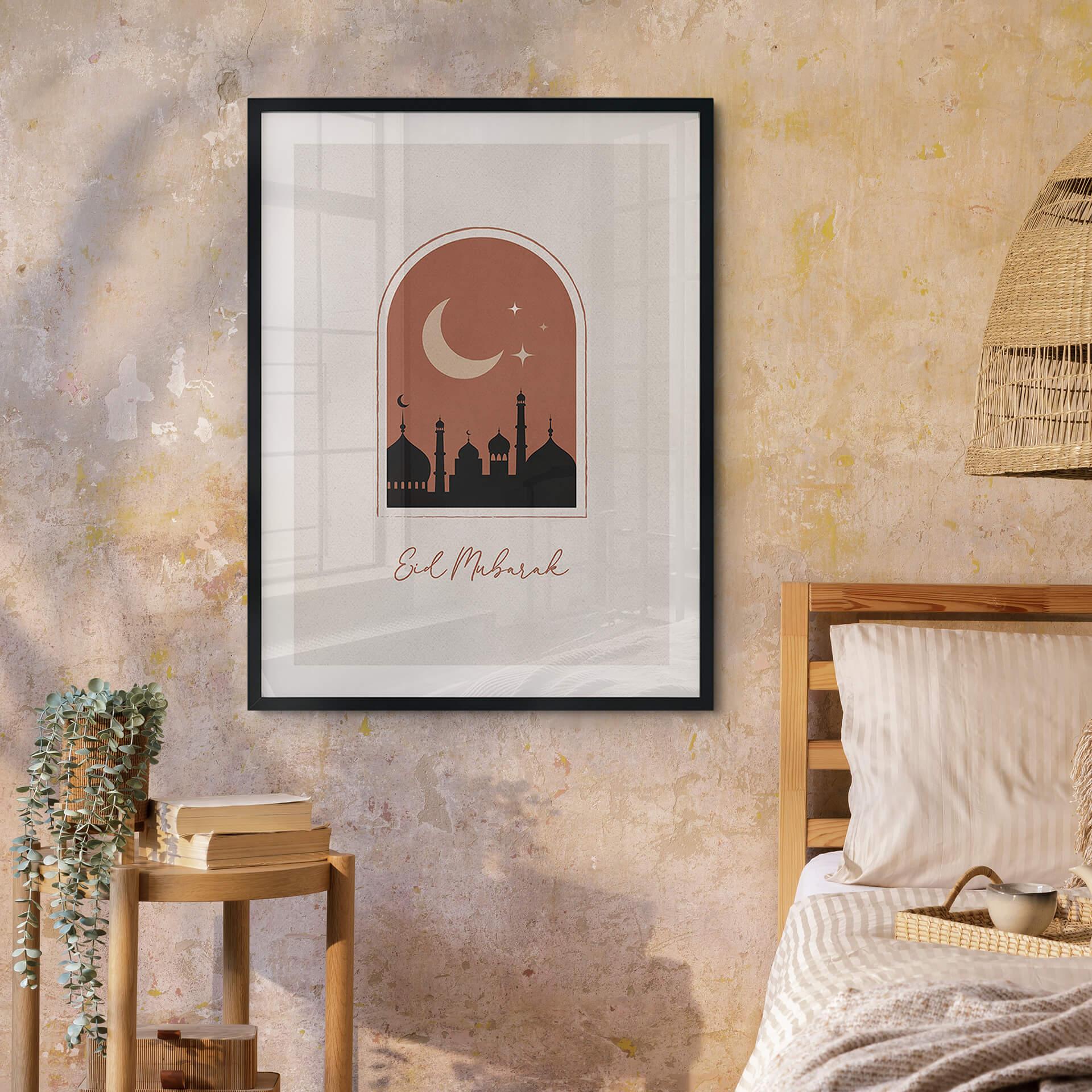 Plakat Eid Mubarak w nocy