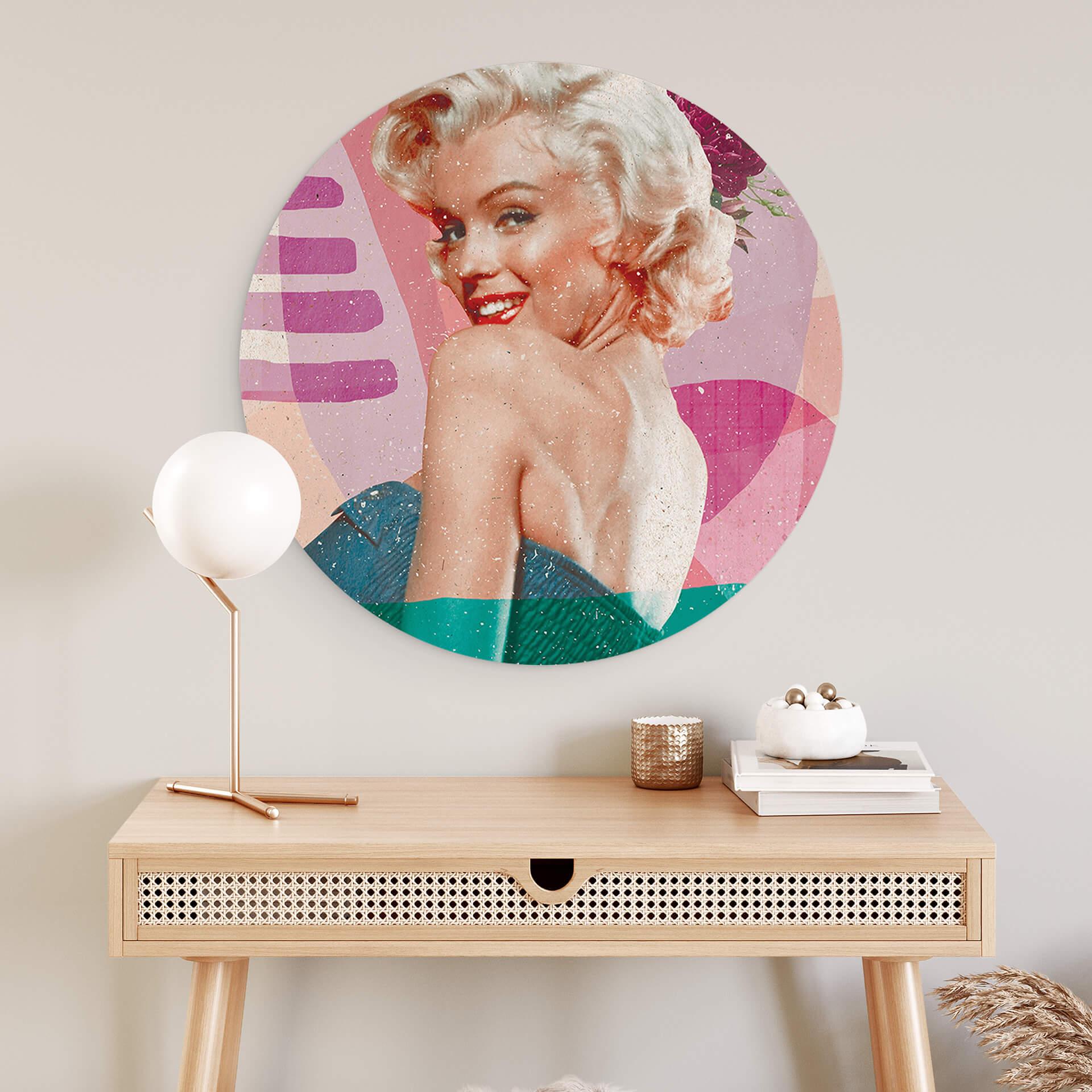 Vægcirkel Demir - Marilyn is back – print på aluminium (Alu-Dibond)