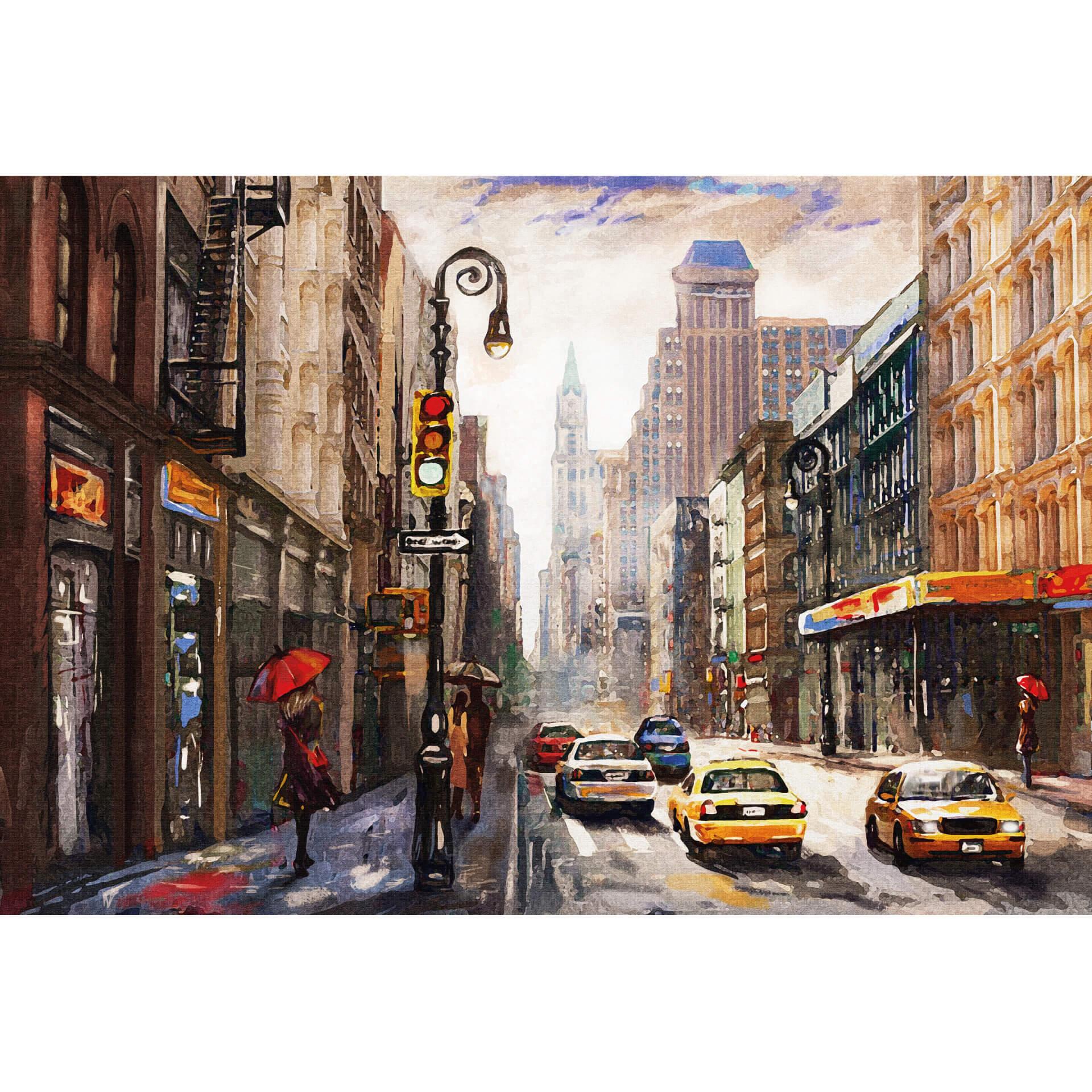 Fotobehang Red Umbrellas in New York