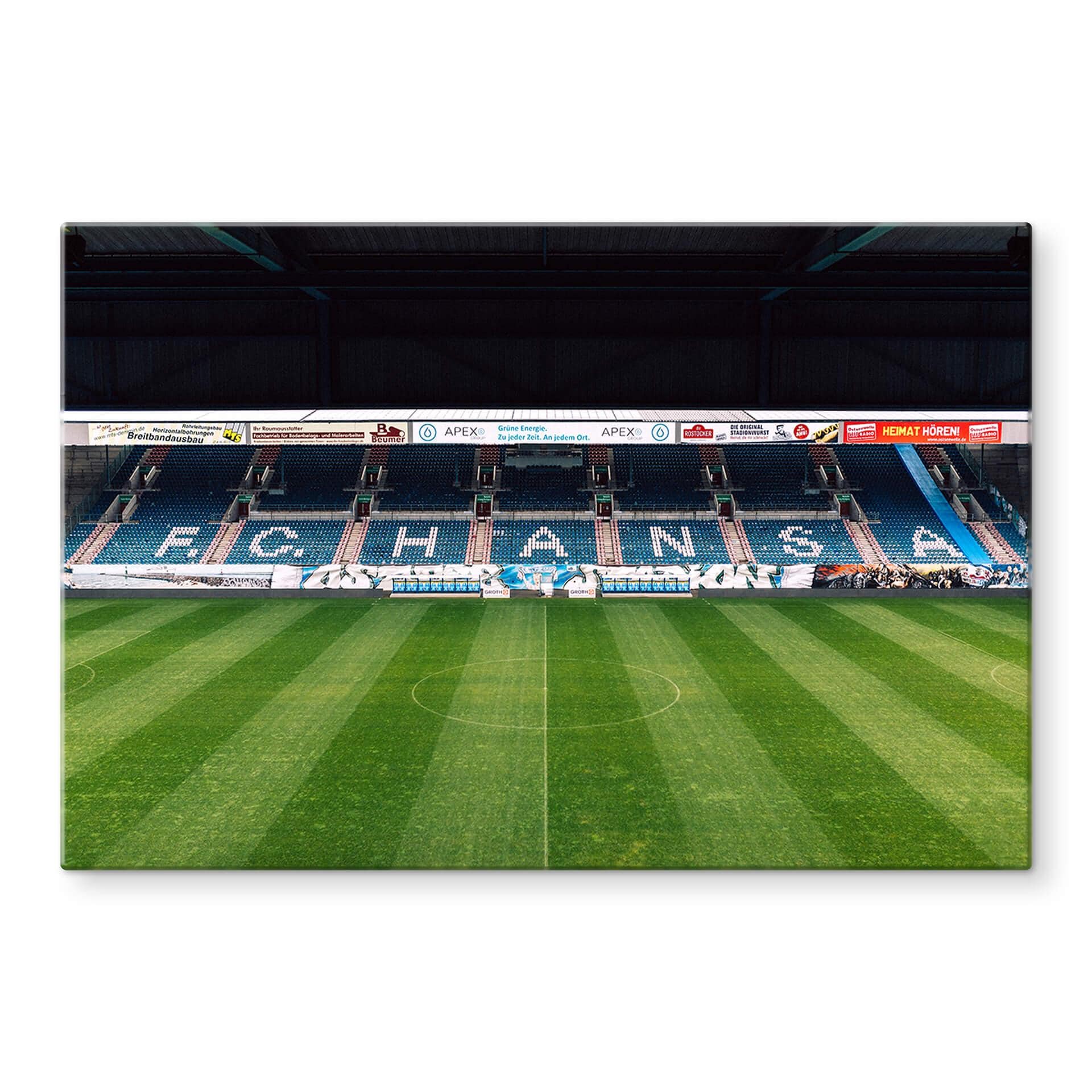 Tableau sur verre Tribune du stade FC Hansa Rostock - 60x40 cm