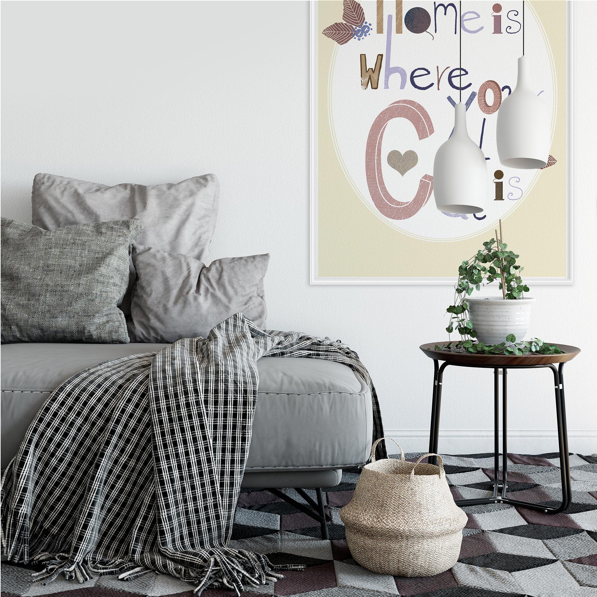 Zelfklevende Poster - Loske - Home is where your Cat is