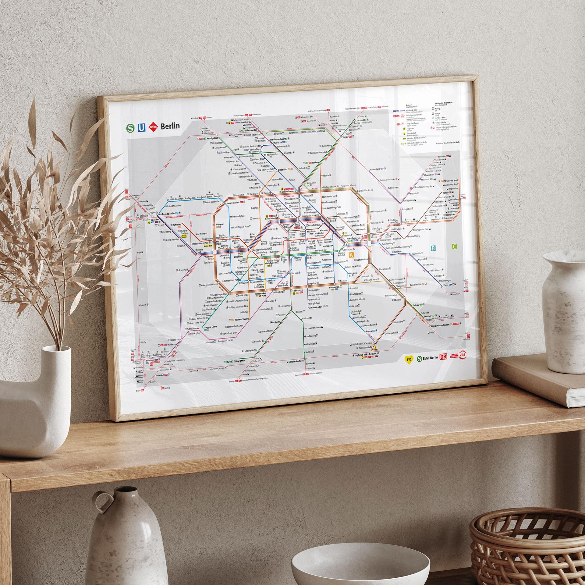 Plakat BVG Berlin - Mapa sieci Berlin