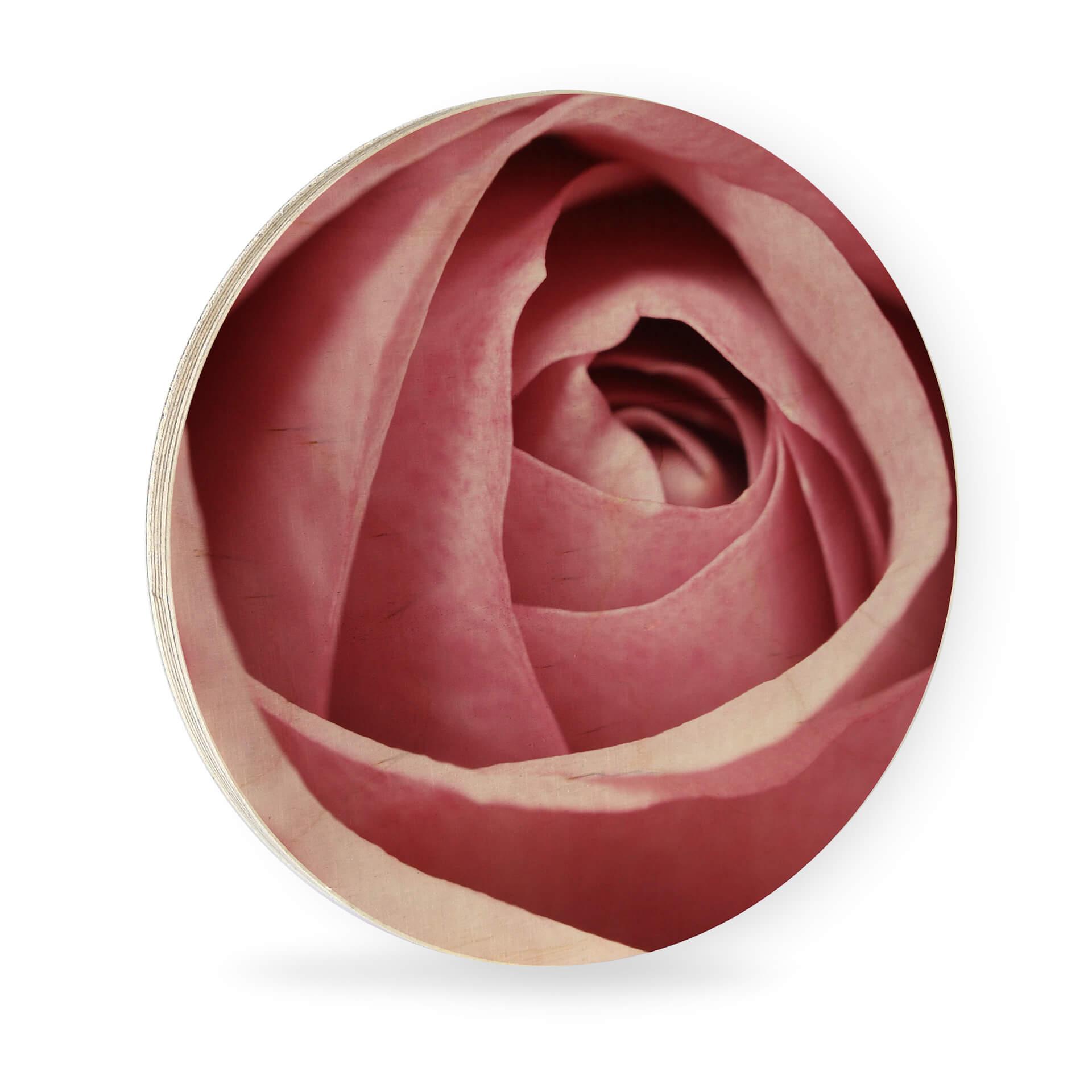 Billede af træ Den lyserøde rose - Rund