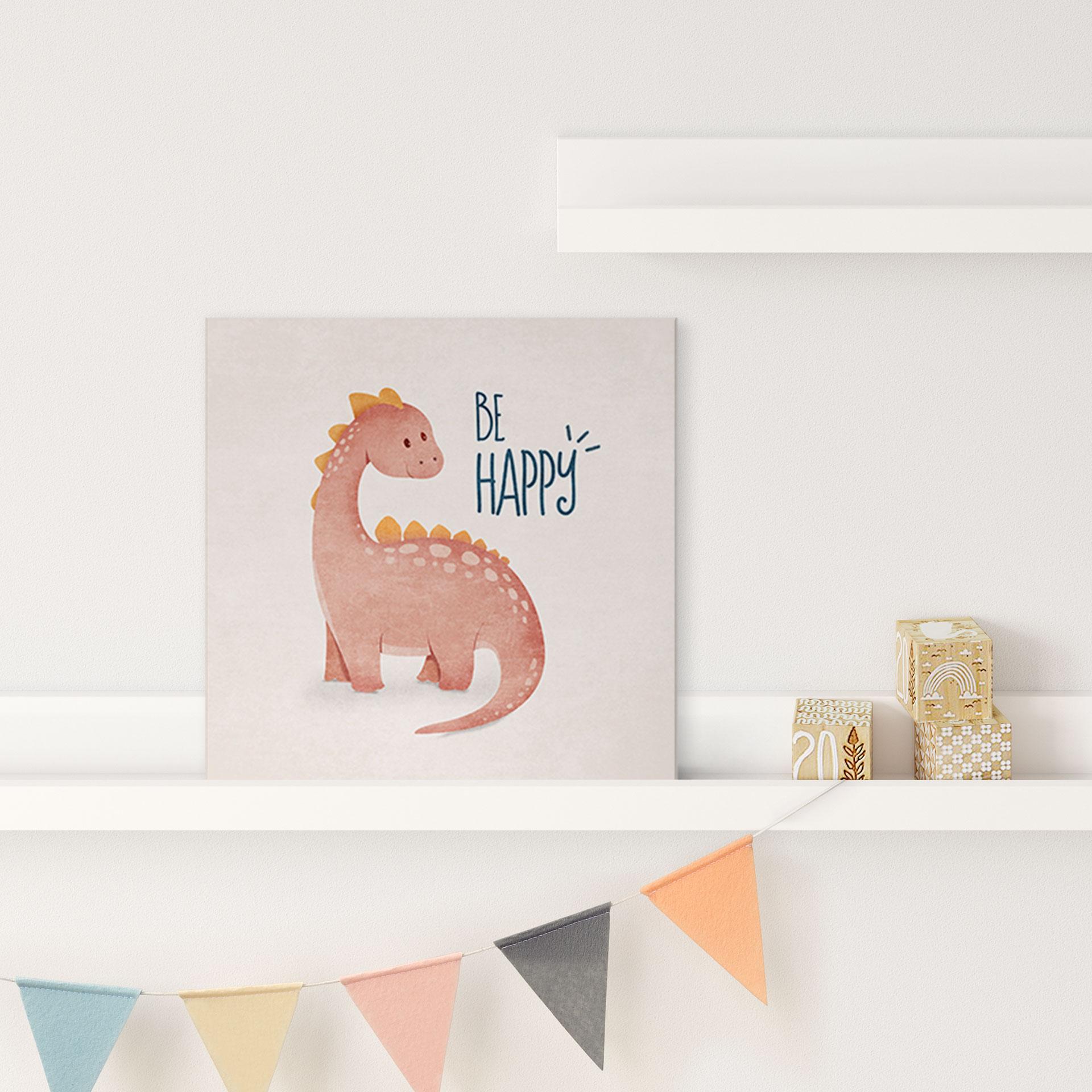 Træ dekoration blok Dino Be Happy - Brachiosaurus - Tunaboylu