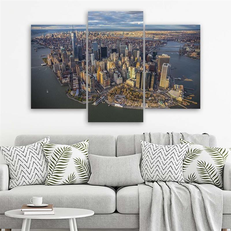 3 stykke lærredstryk, New York City Manhattan