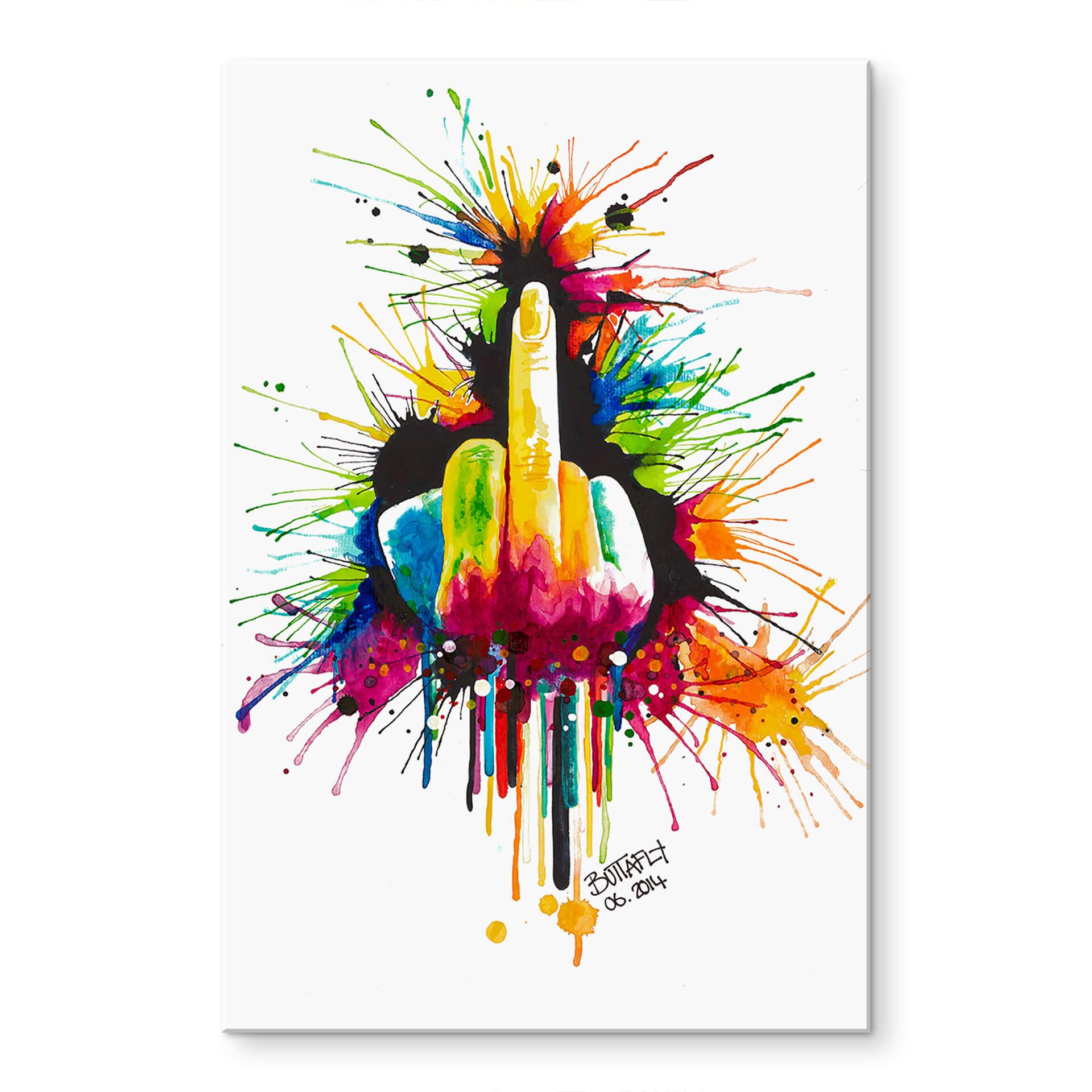 Tableau en verre acrylique - Buttafly - Fuck the System