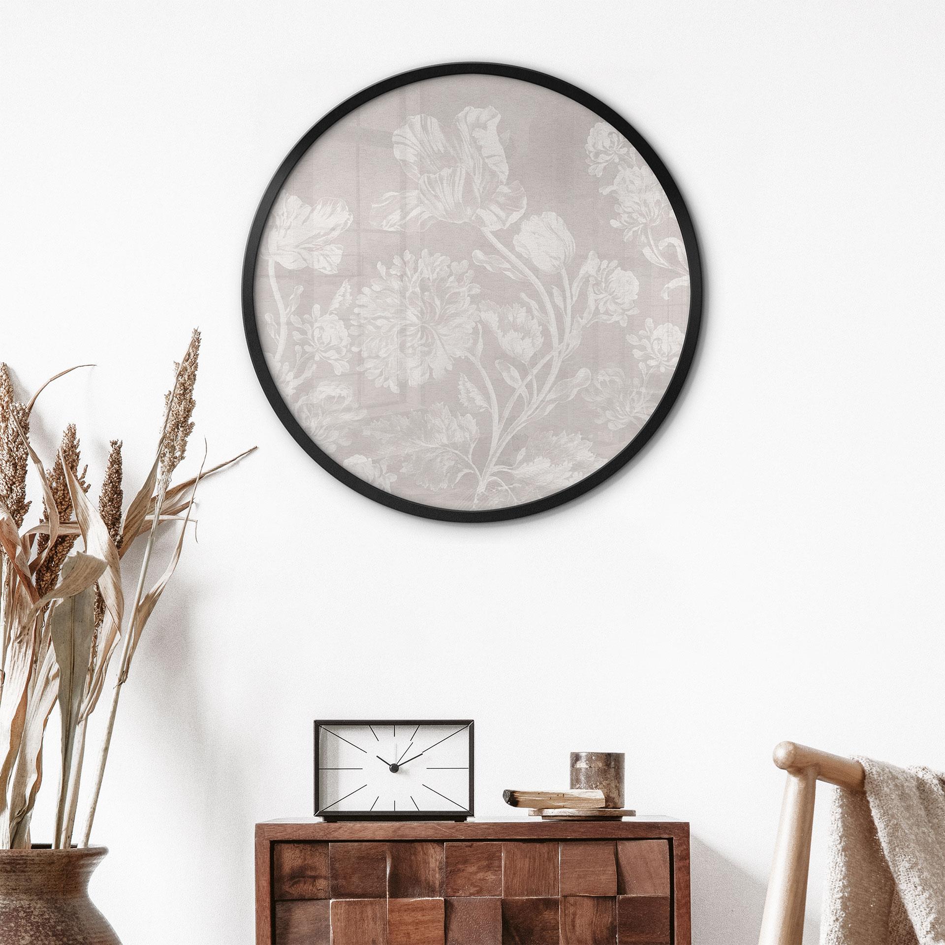 Plakat Wildflowers i kridtlook Beige - Bloomery Decor - Round