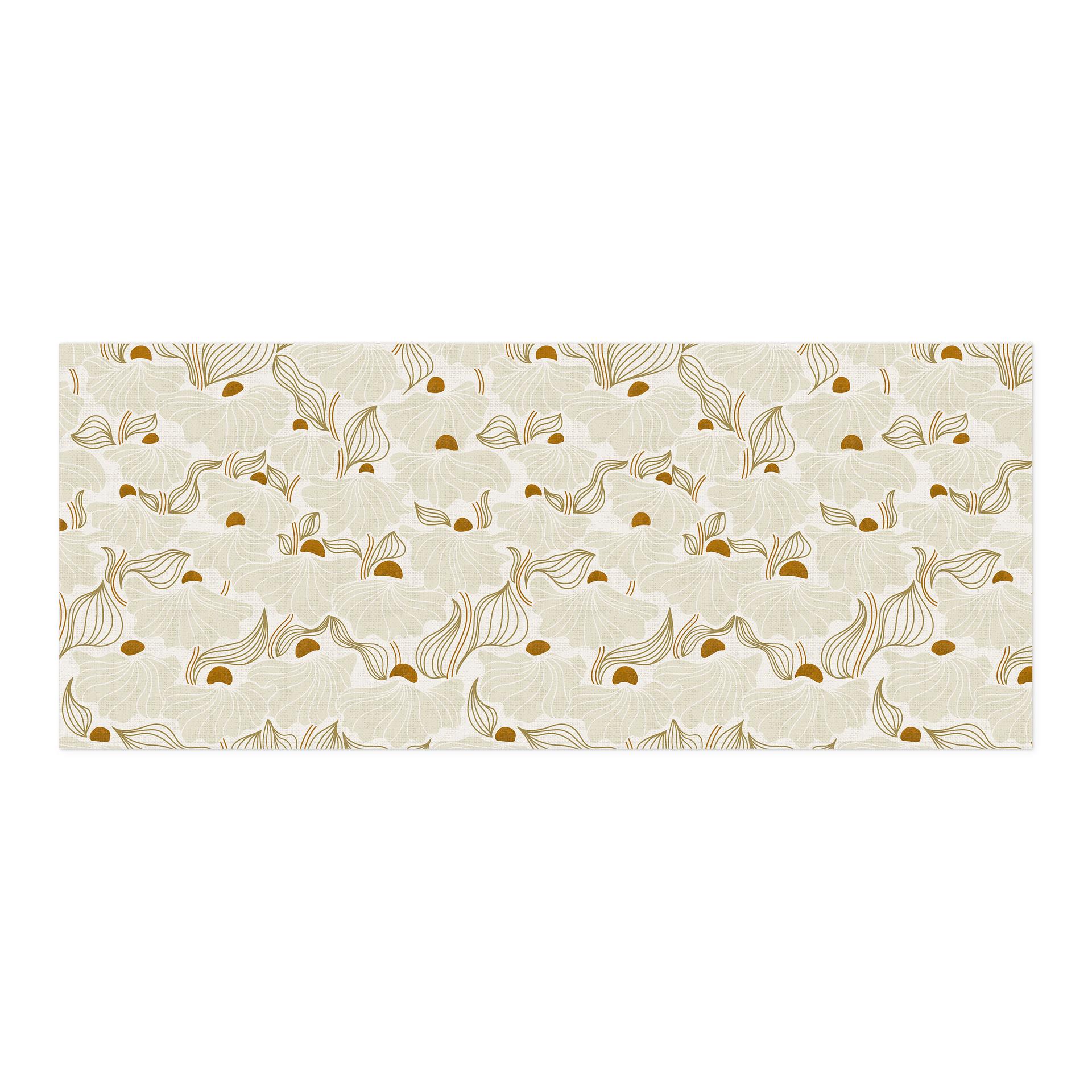 Selvklæbende stænkplade til køkken Minimalistiske blomster i creme og guld - Annick