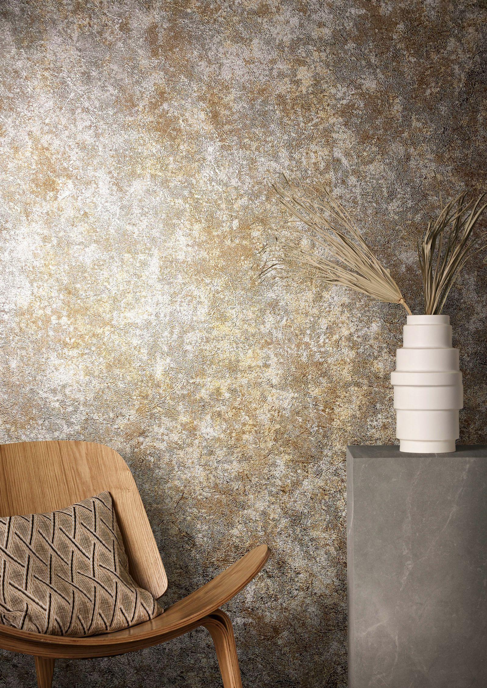 structuurbehang, vliesbehang Natural Opulence bruin