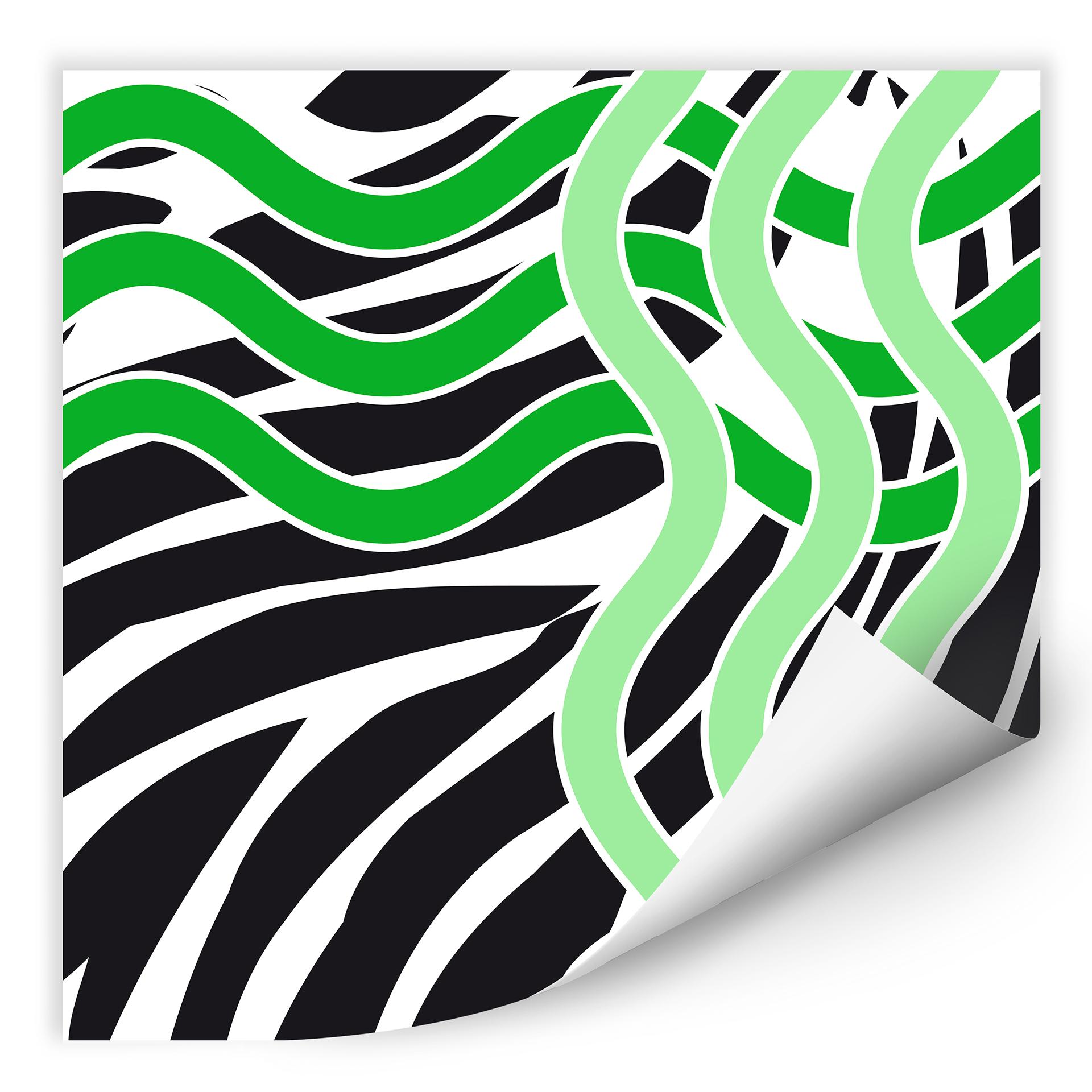 Poster autocollant - W - Vague Verte
