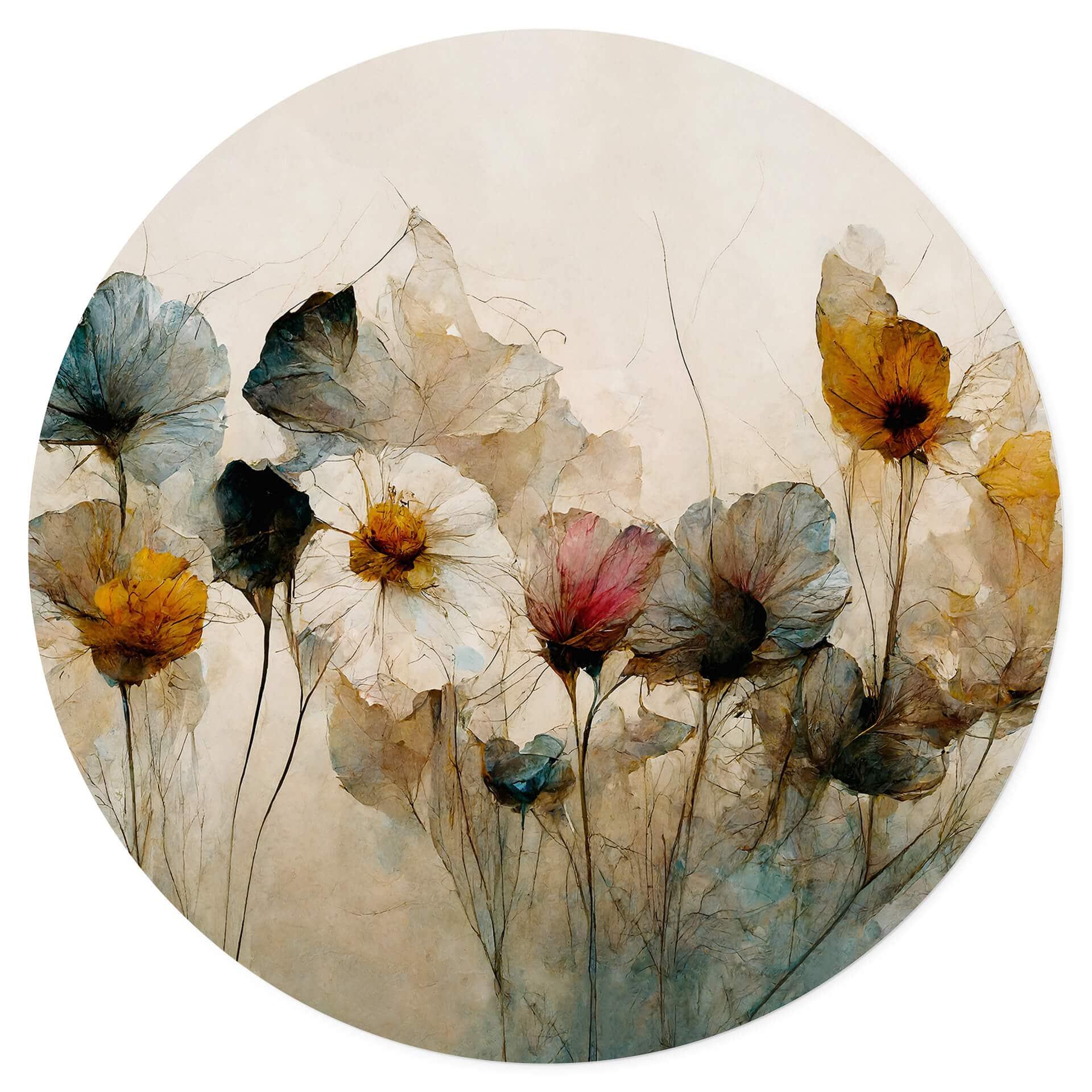 Vinilo decorativo Ramo de flores secas - Redondo - Treechild