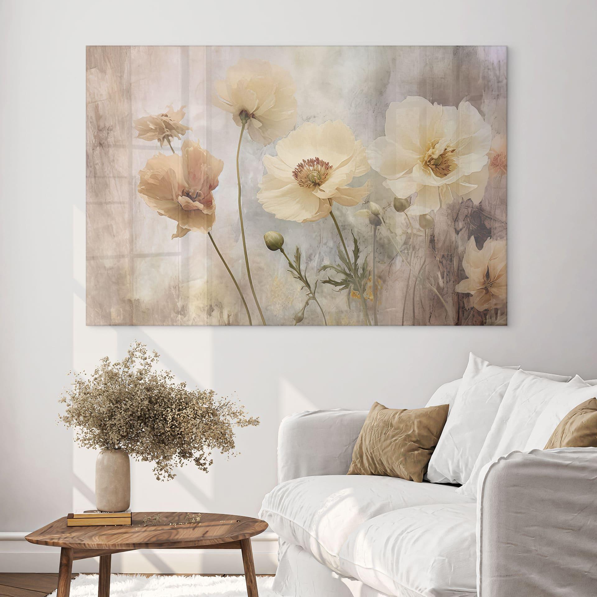 Akrylbillede Blomsterpragt i varme pastelfarver - Paksoylu