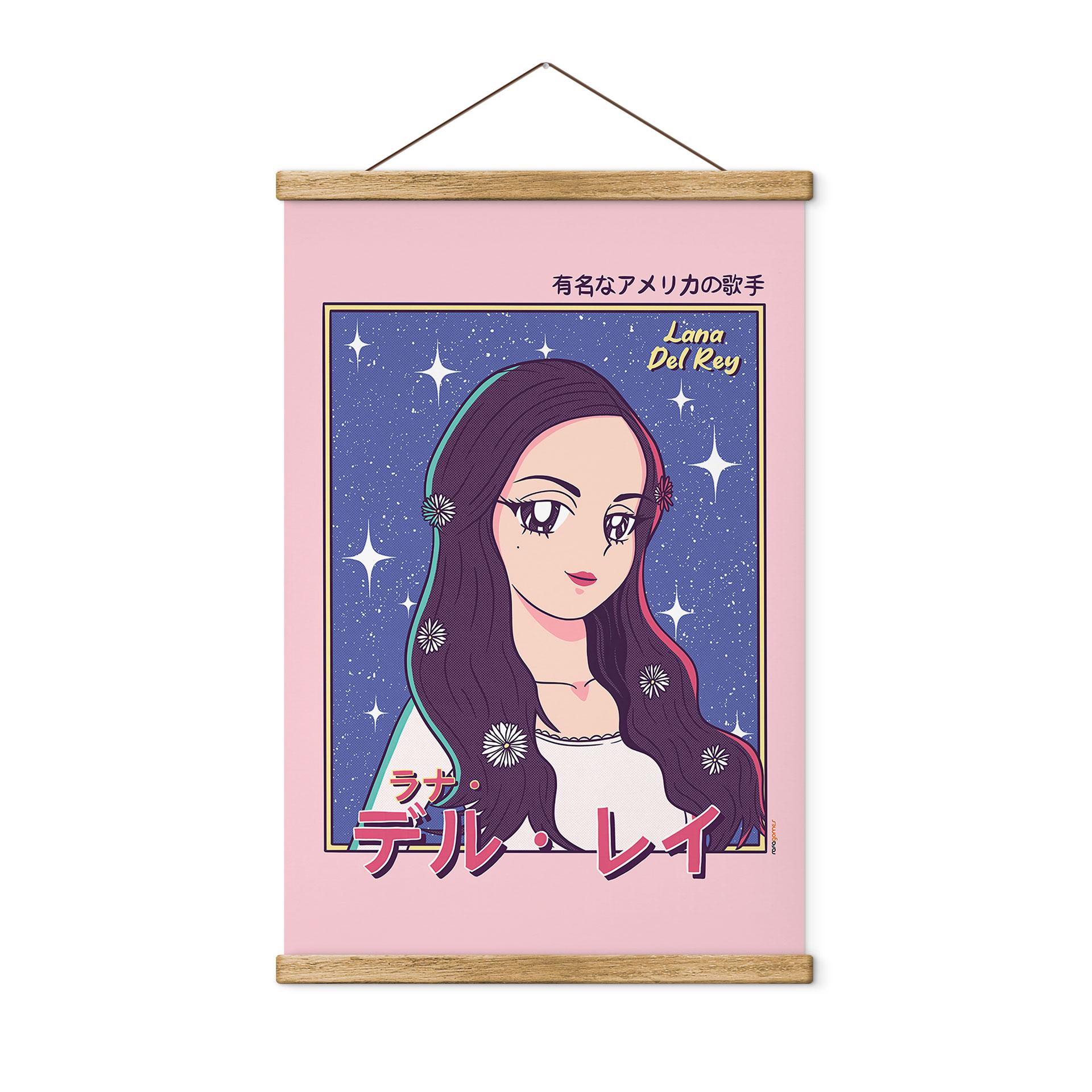 Tekstil plakat Anime-Girl "Lana del Rey" - Gomes