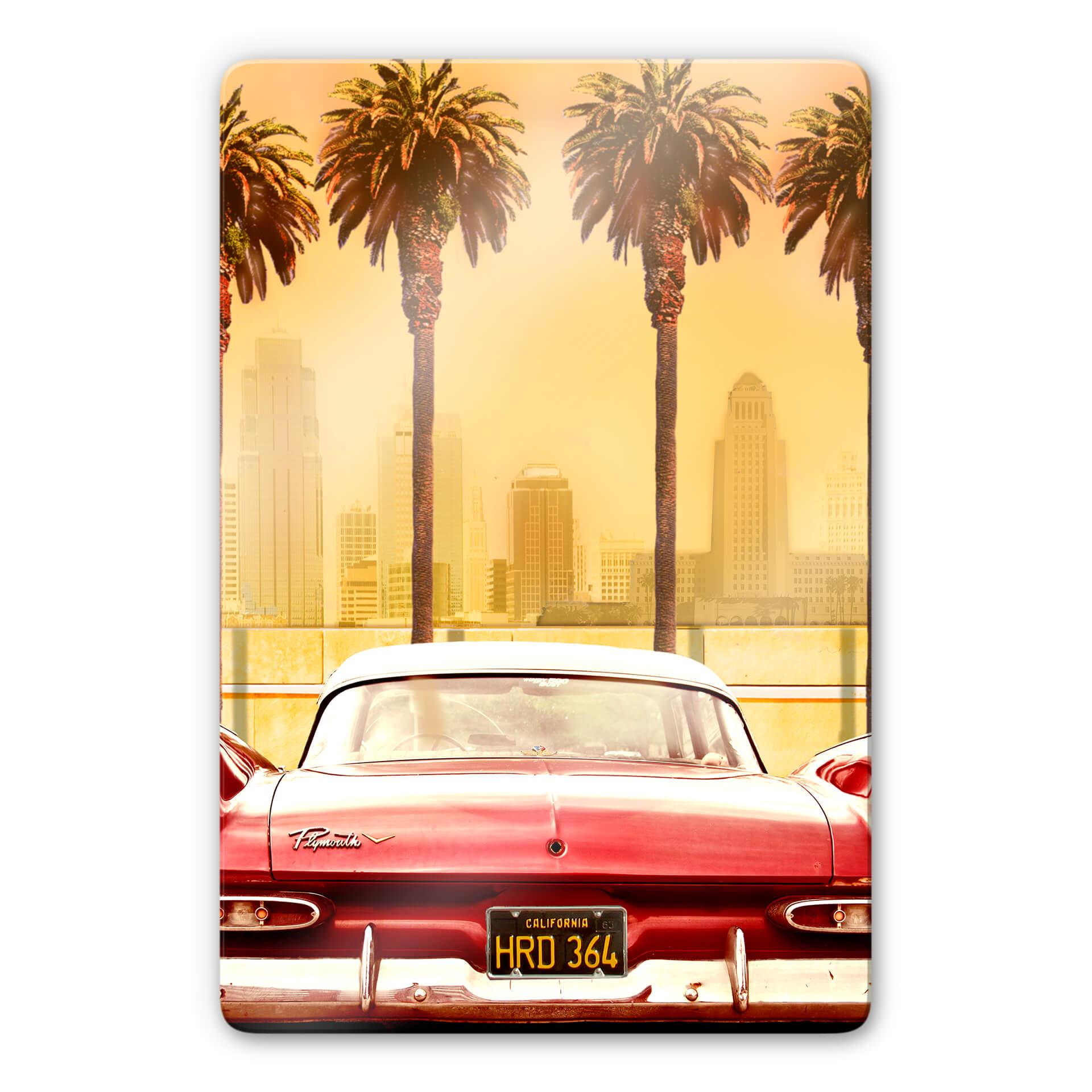 Glasschilderij Butterworth - Oldtimer in Los Angeles