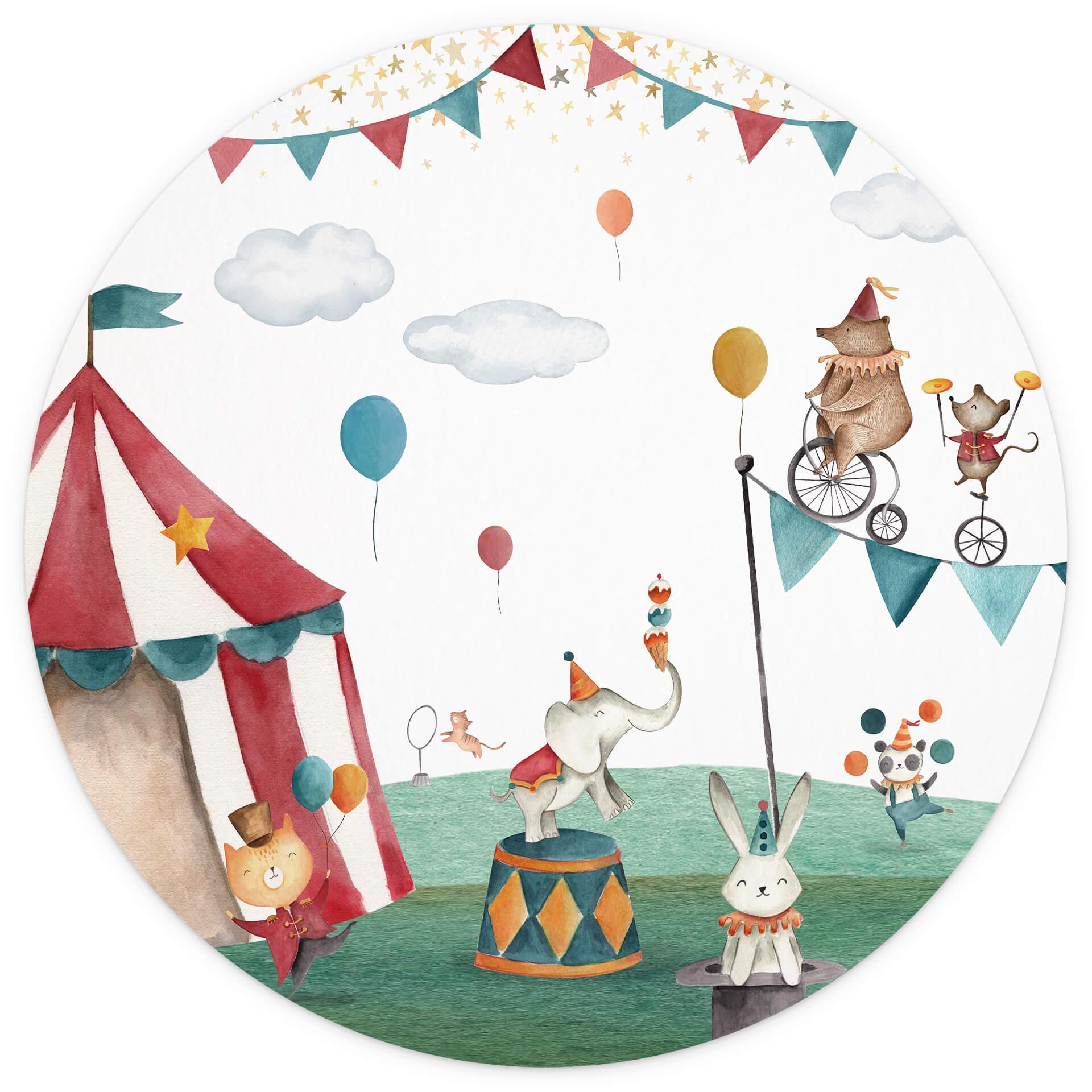 Behangcirkel Oliver Robins - Circus - vliesbehang/zelfklevend vliesbehang