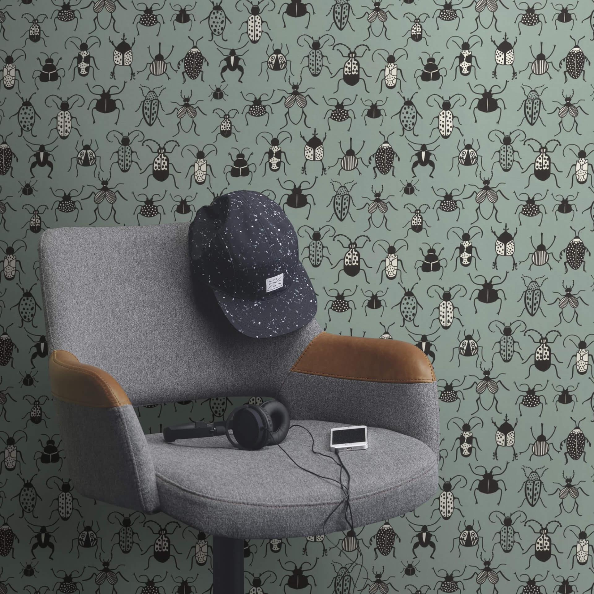 Rasch papier peint intissé, papier peint à motifs Stories Onszelf gris vert
