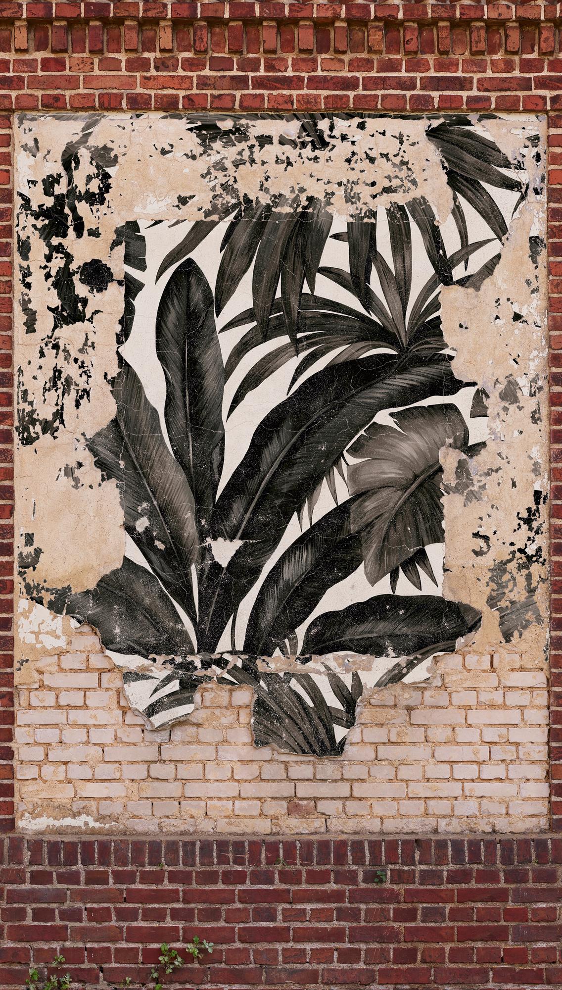 graffiti behang bruin beige - vliesbehang industrieel Livingwalls - mat en glad