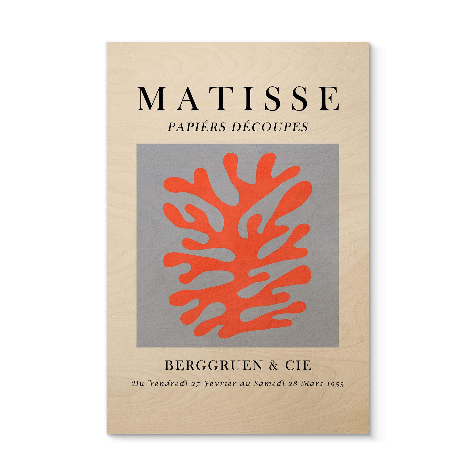 Houten Wanddecoratie Abstract koraal in Matisse-stijl - Costa