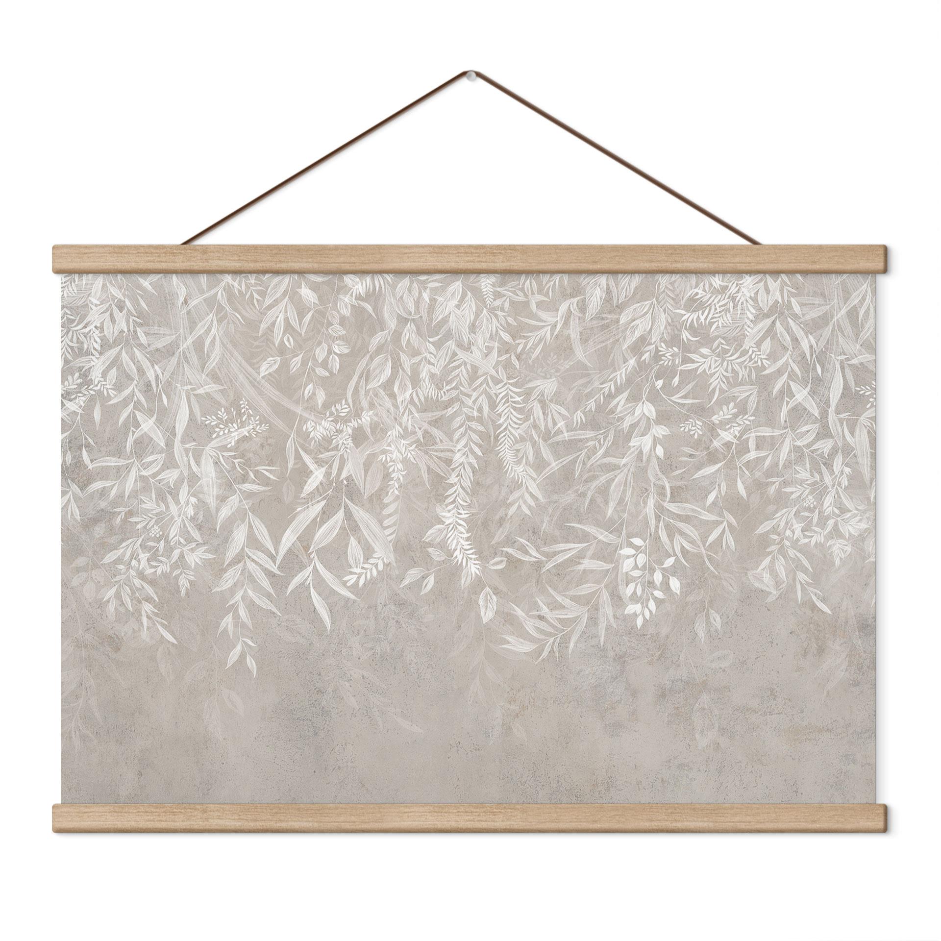 Textielposter Elegante wilgentakken in beige - Ms Tiff