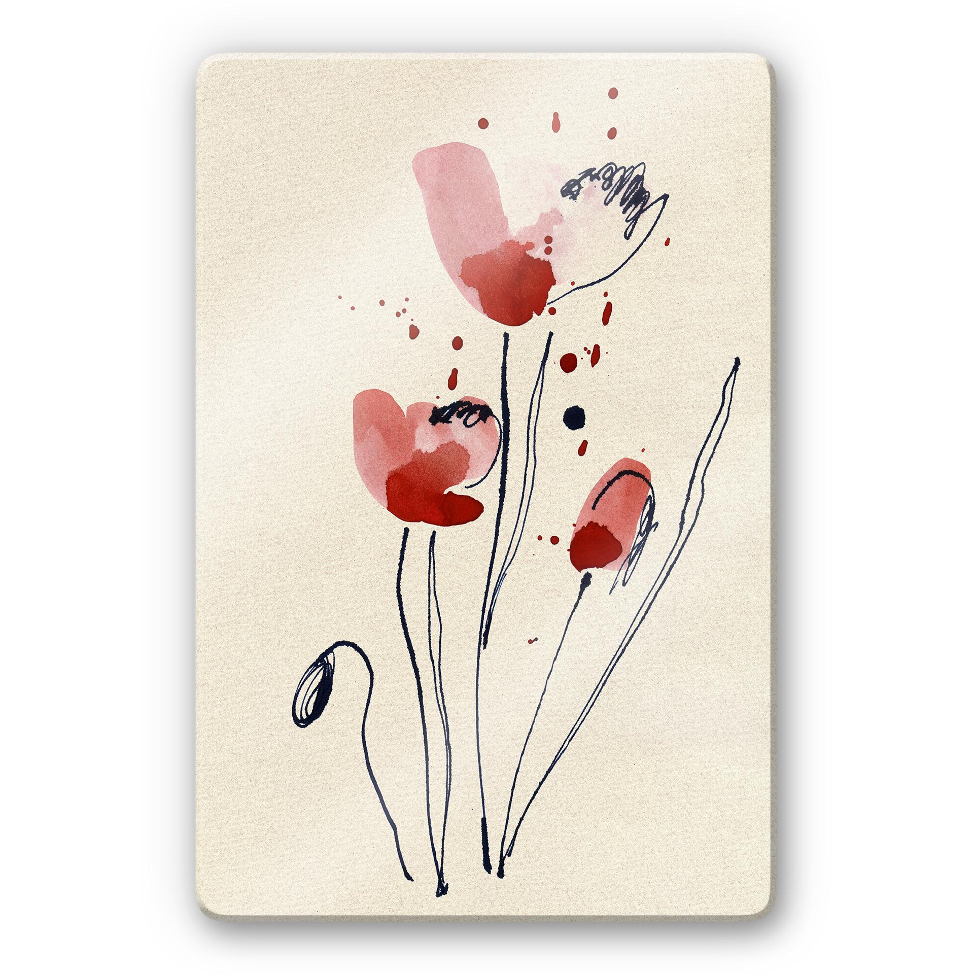 Tableau en verre - Coquelicot