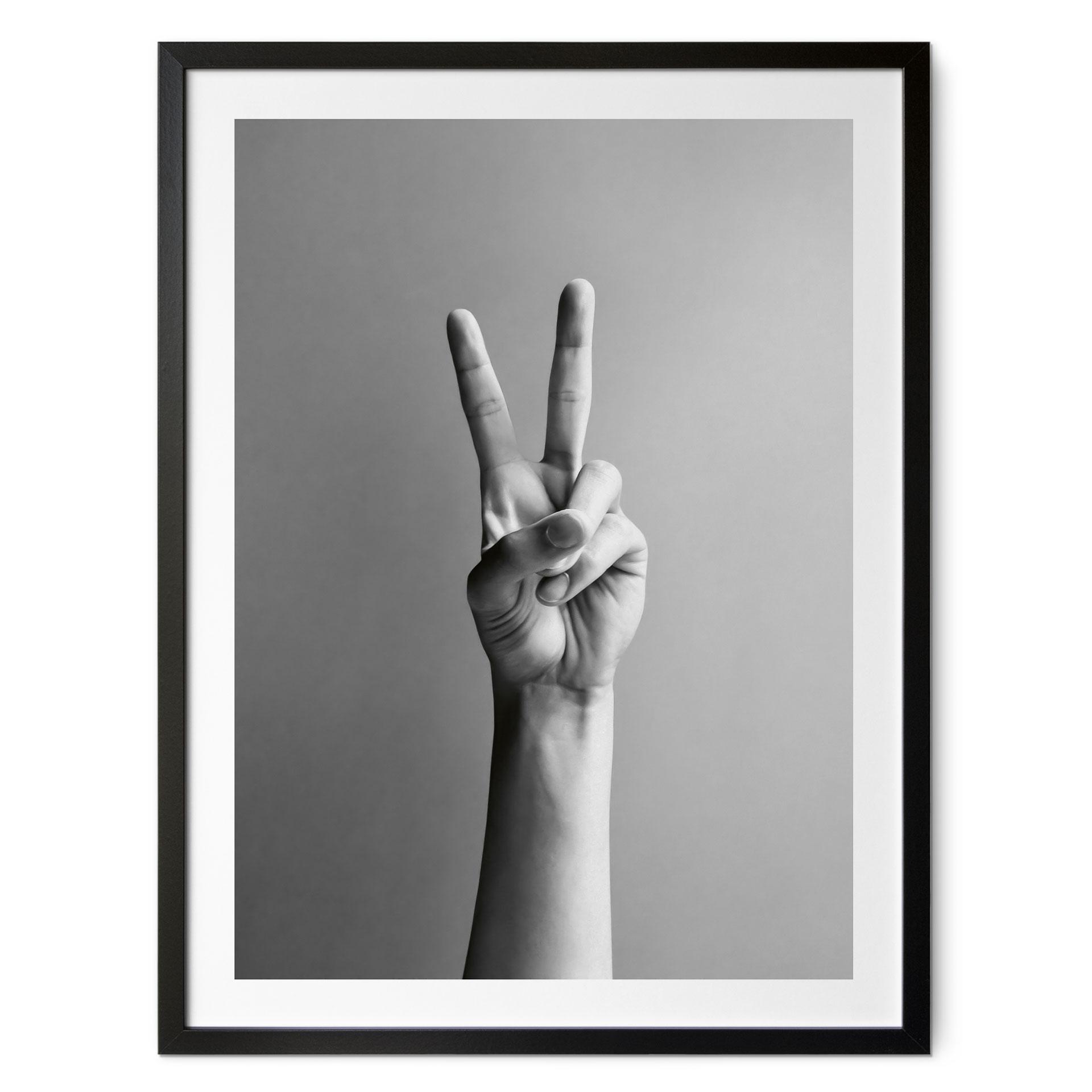 Poster Victory Hand - Zeichen des Friedens und Sieges - Bühler