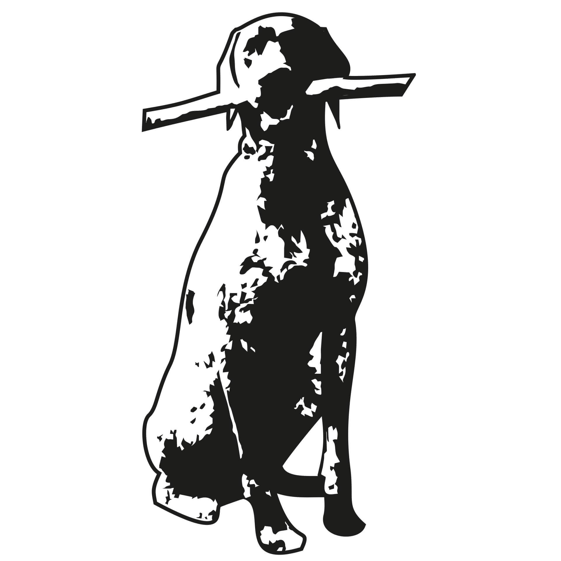 Muursticker Zittende Hond