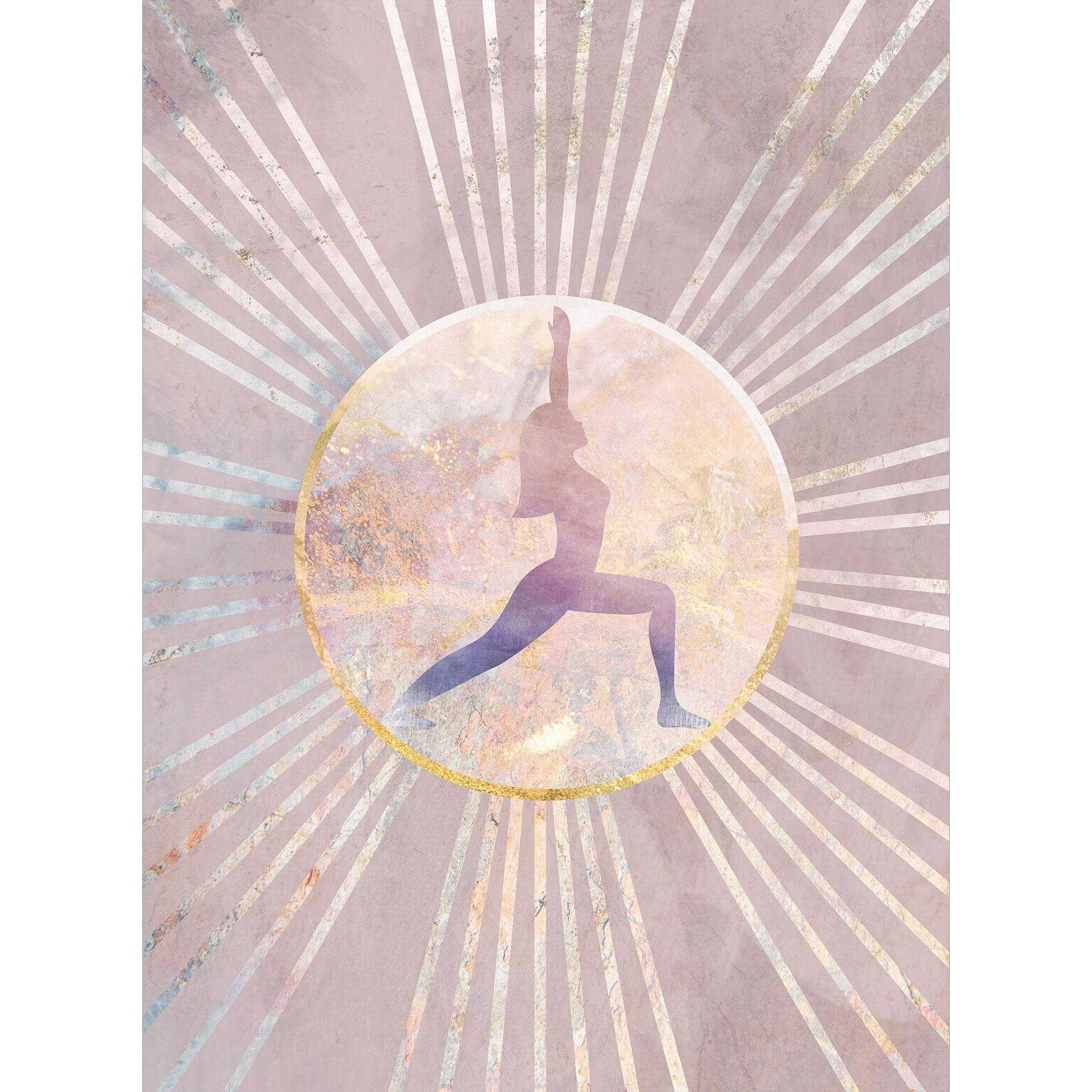 Yoga zonnegroet roze | roségoud Fotobehang - Manovski