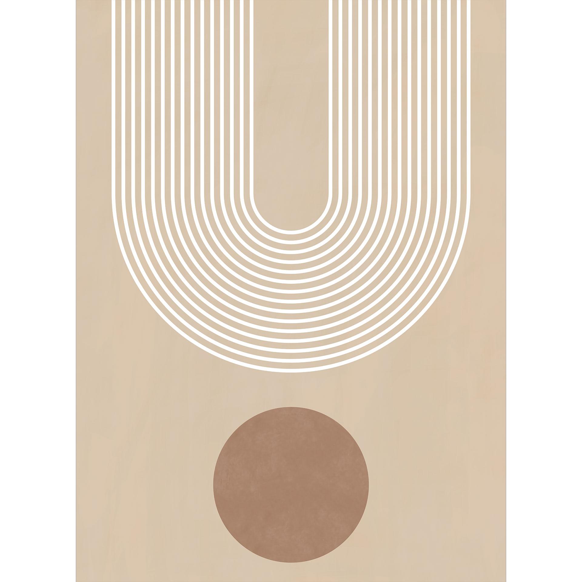 Abstracte Geometrie in Balans Fotobehang - Beige - Ristova