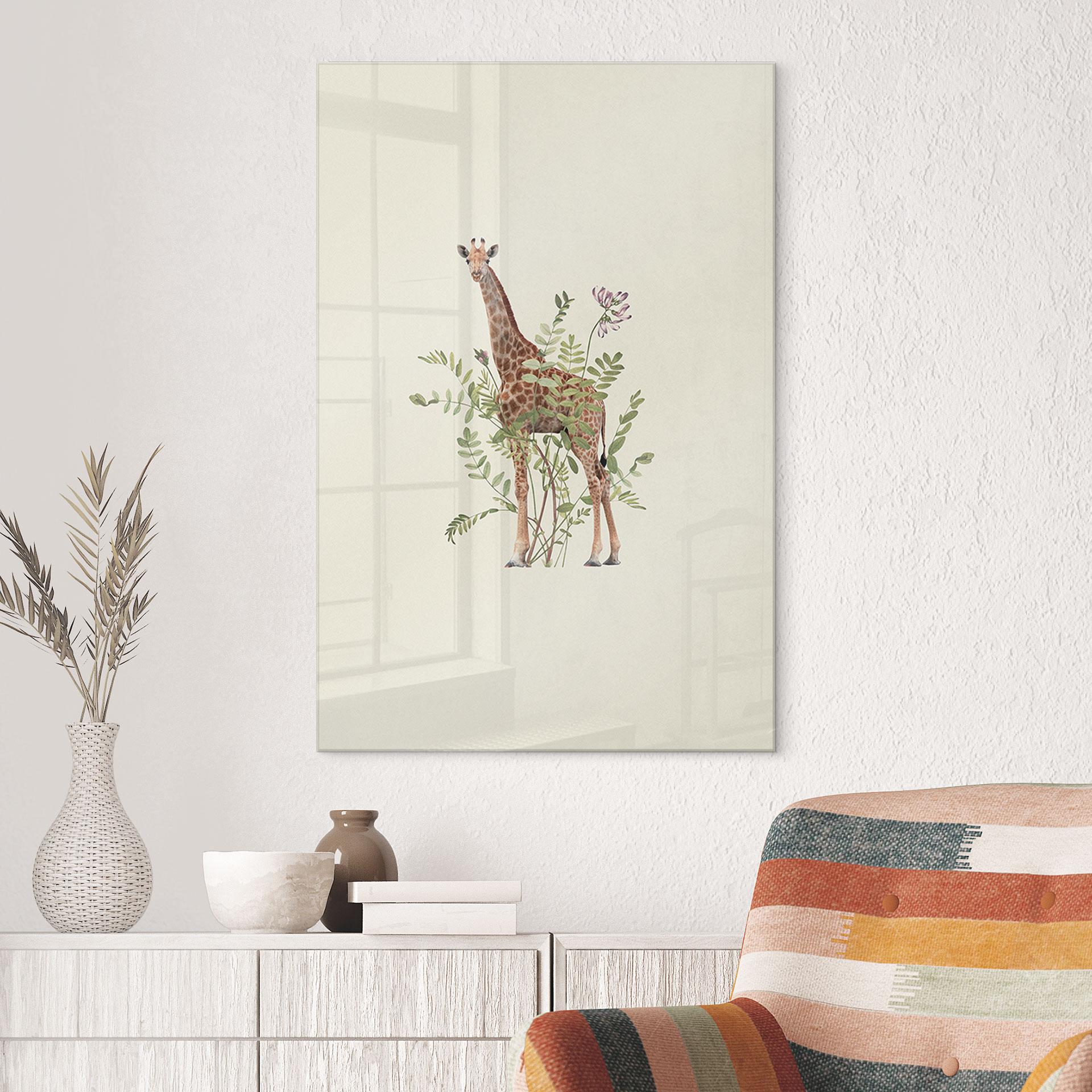 Akrylbillede Blomstergiraf - Frida Floral Studio