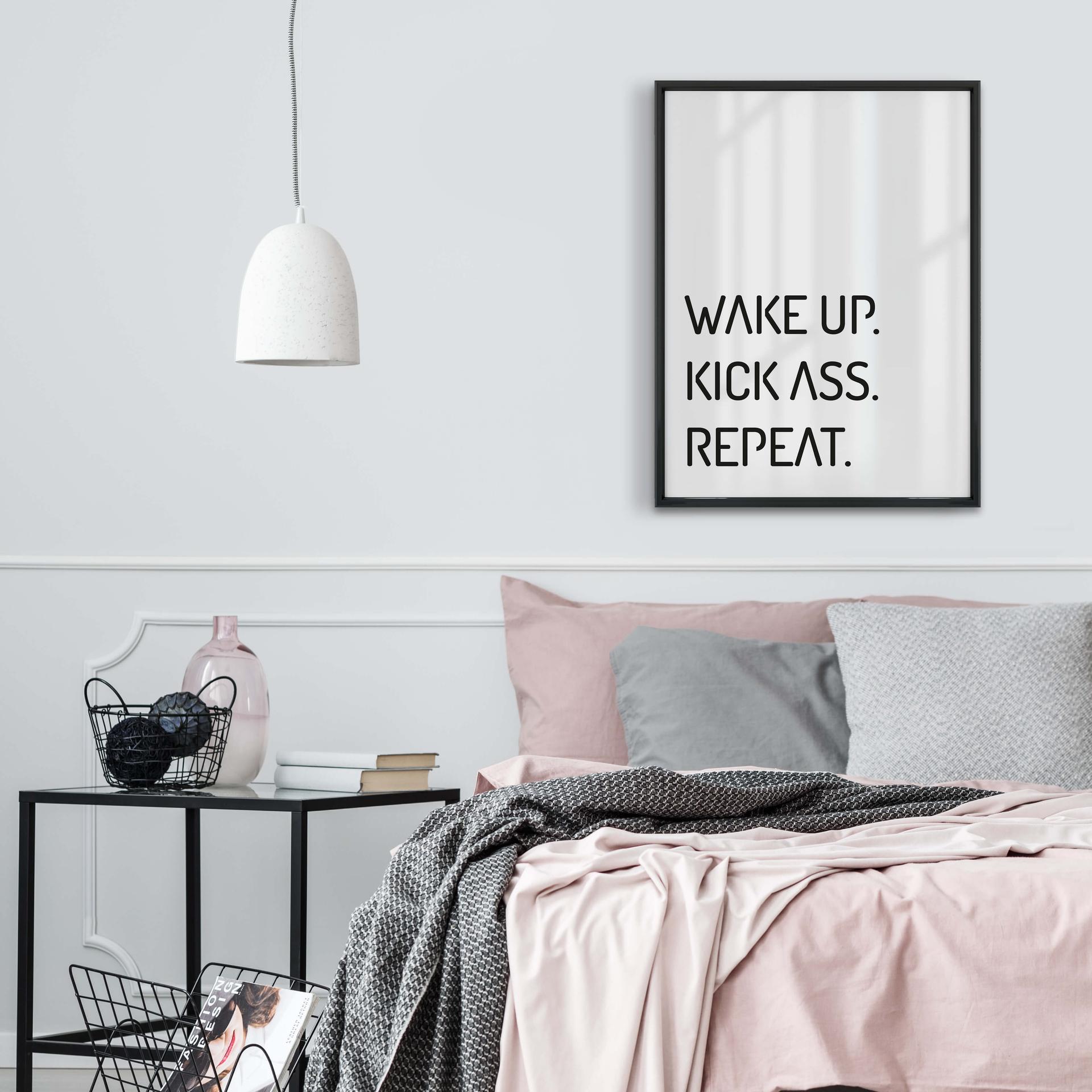 Plakat - Wake up kick ass repeat
