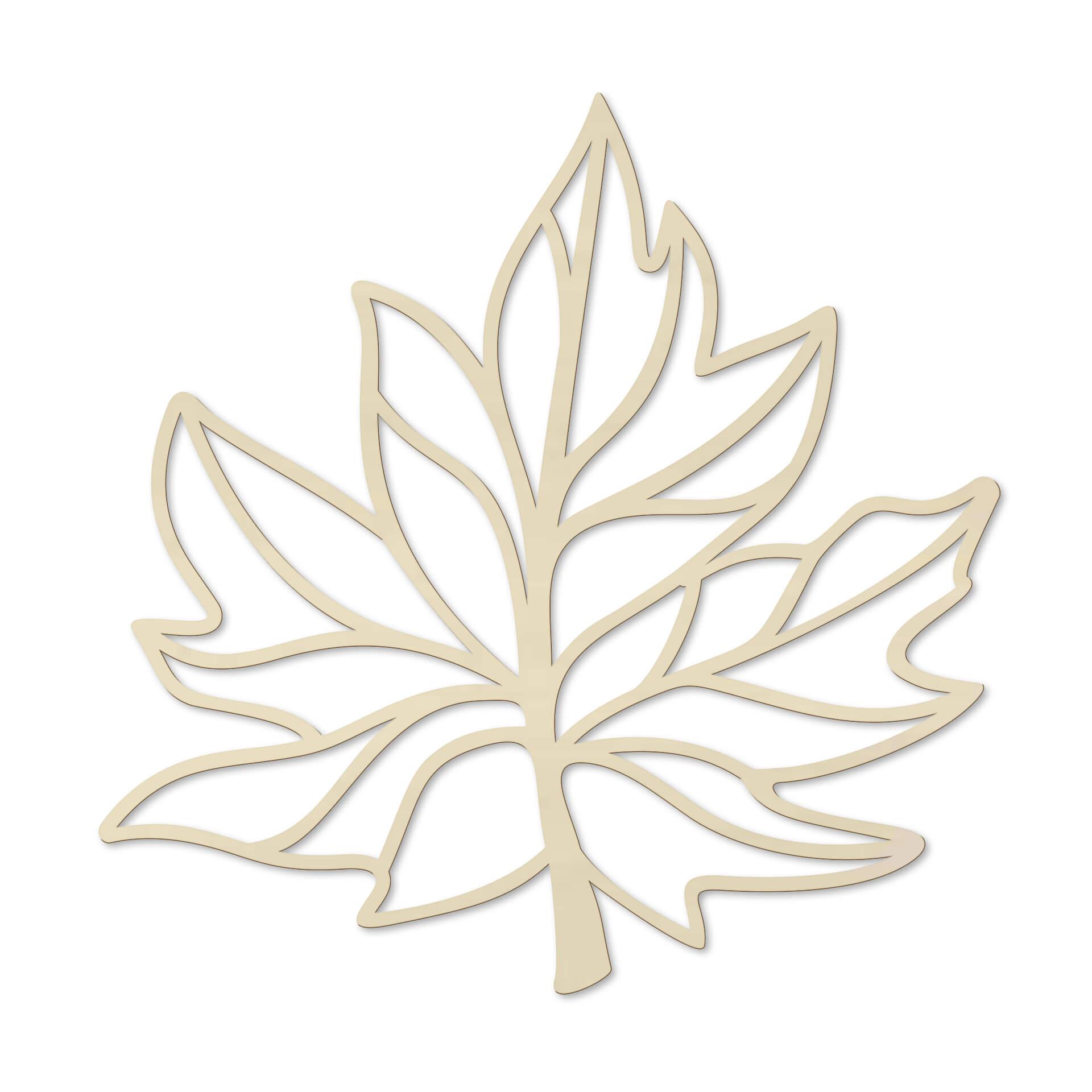 Wanddecoratie Populierenhout Maple Leaf