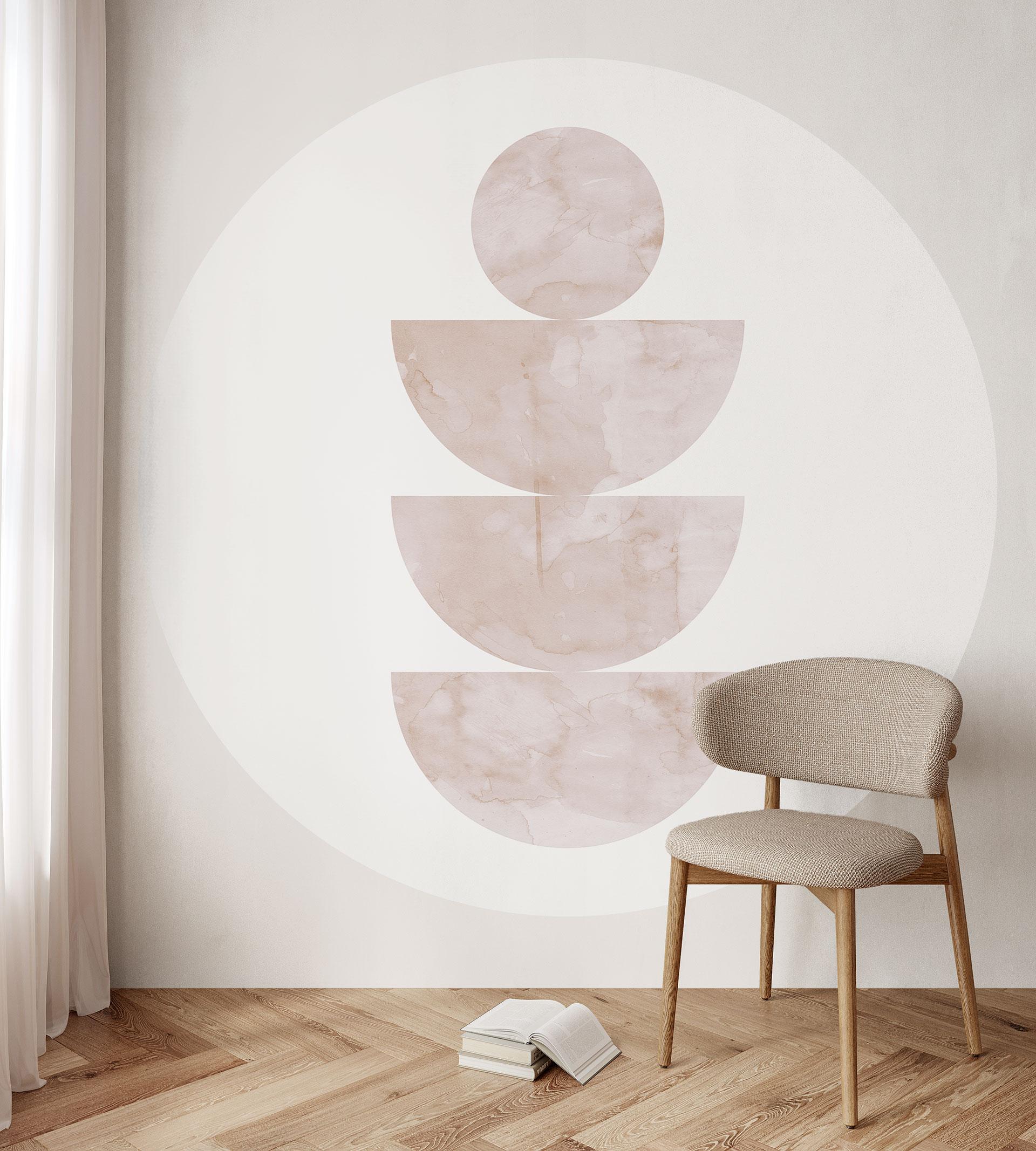 Geometrisk balance - Abstrakt komposition - Costa - Rundt fototapet - vliesetapet/selvklæbende non-w