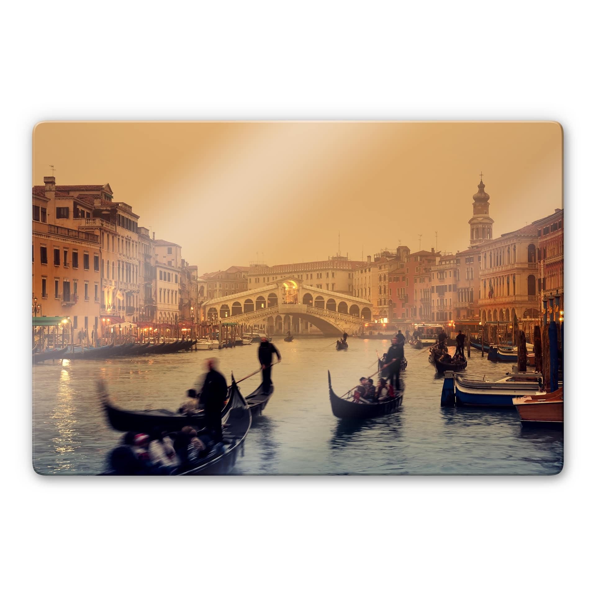 Glasbillede - Solnedgang i Venedig