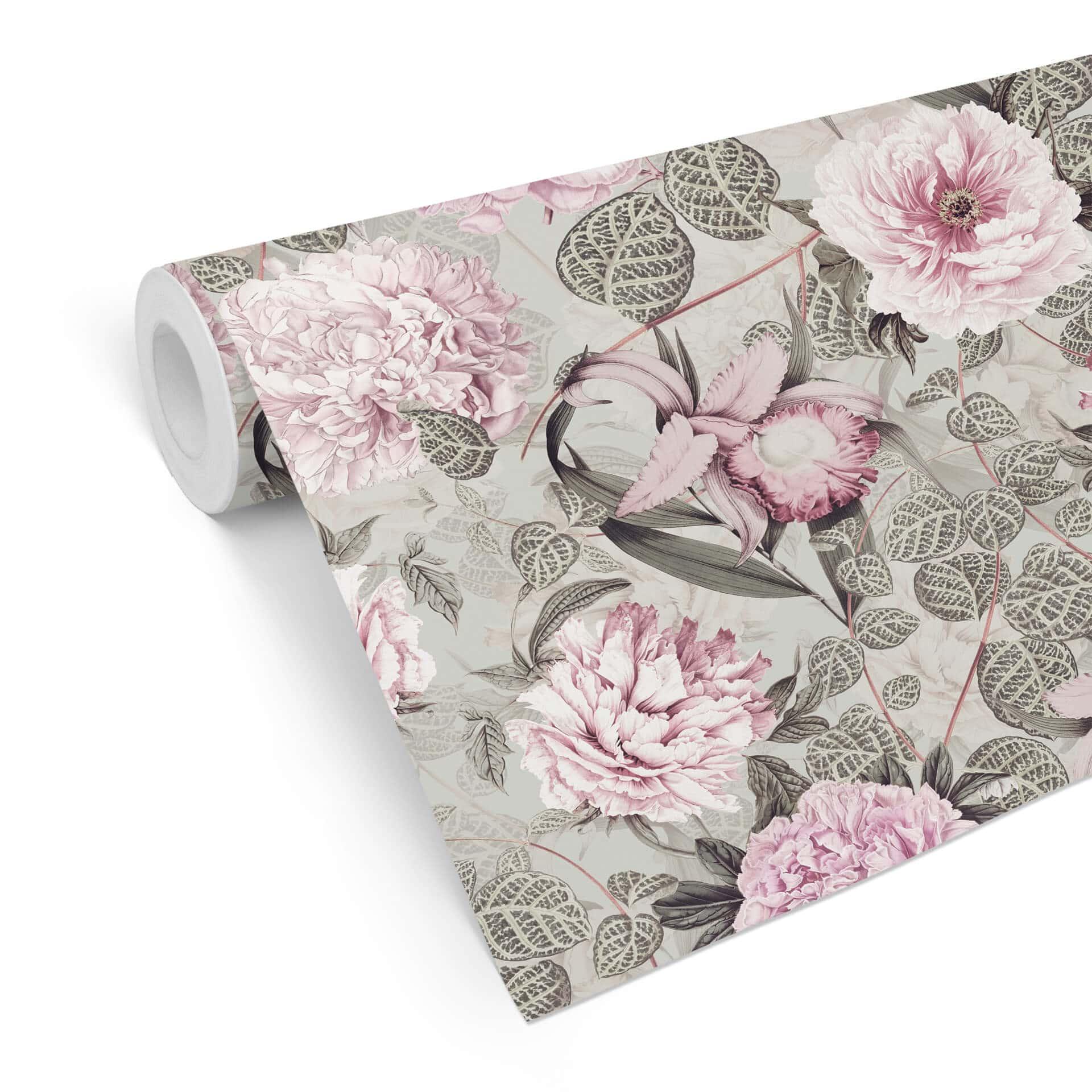 Tapet med mønster UN Designs - pastelblomster