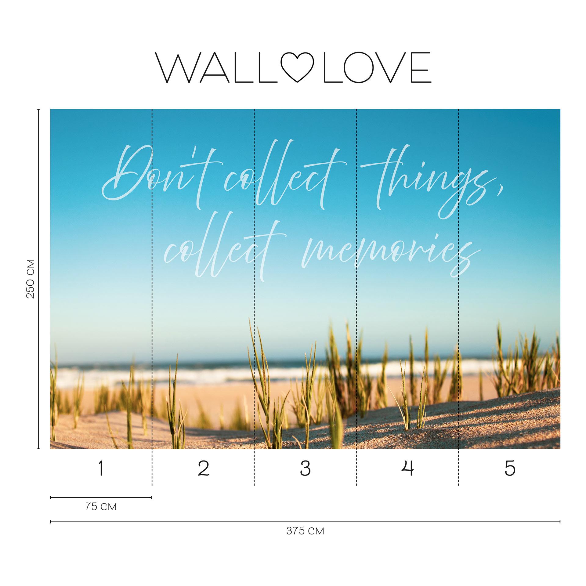 Fotobehang zegel blauw beige - 3,75 x 2,50 m - Vliesbehang modern