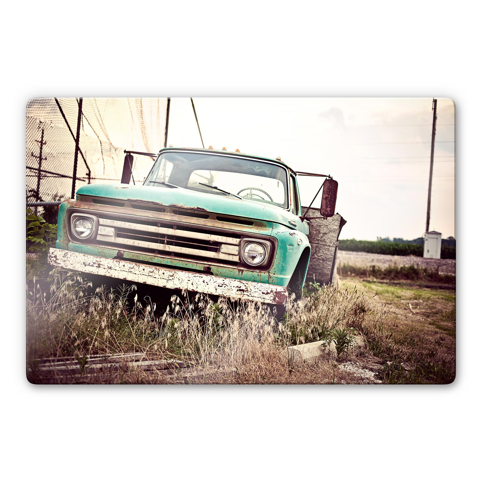 Tableau en verre - American rusted Truck