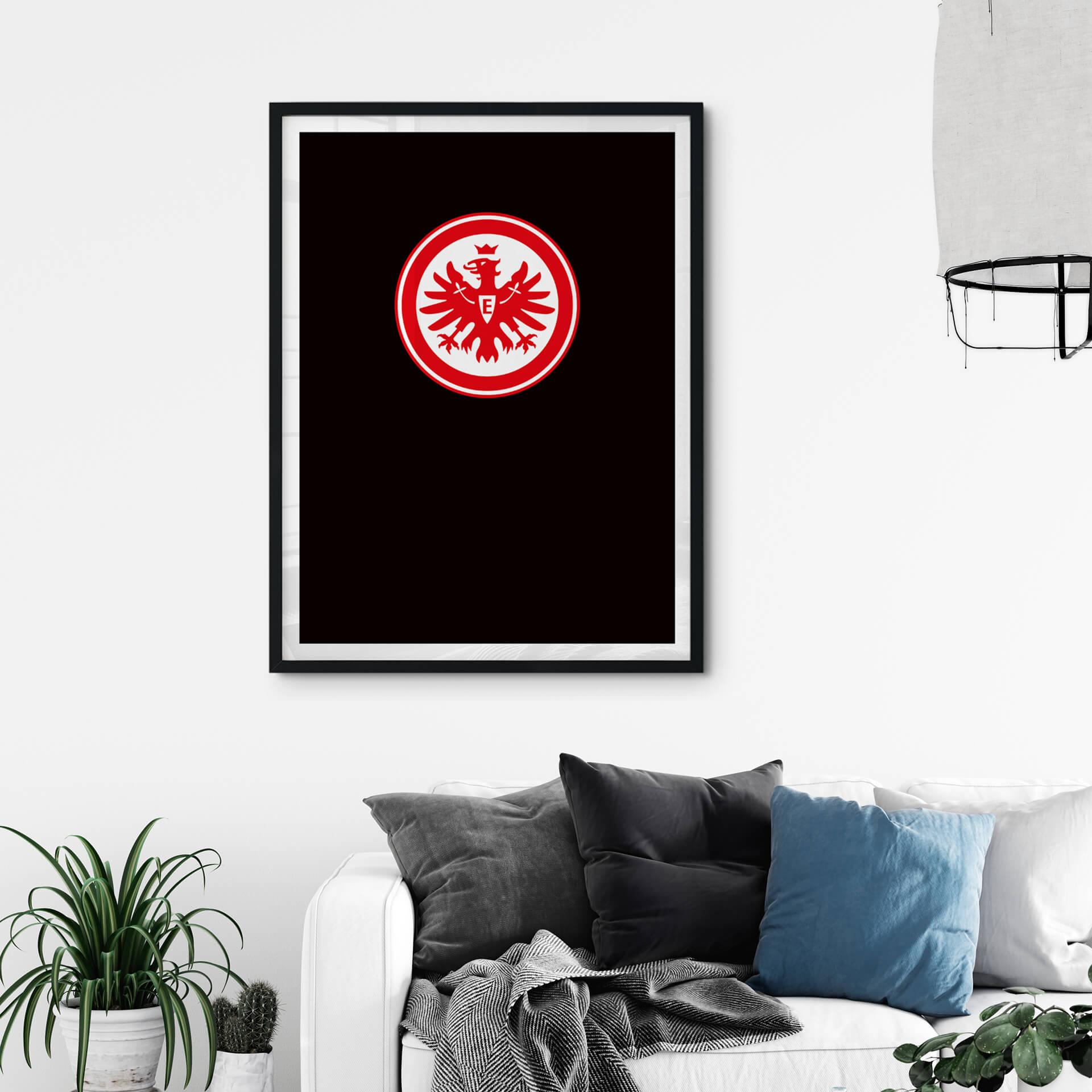 Poster Eintracht Frankfurt - Wappen auf Schwarz
