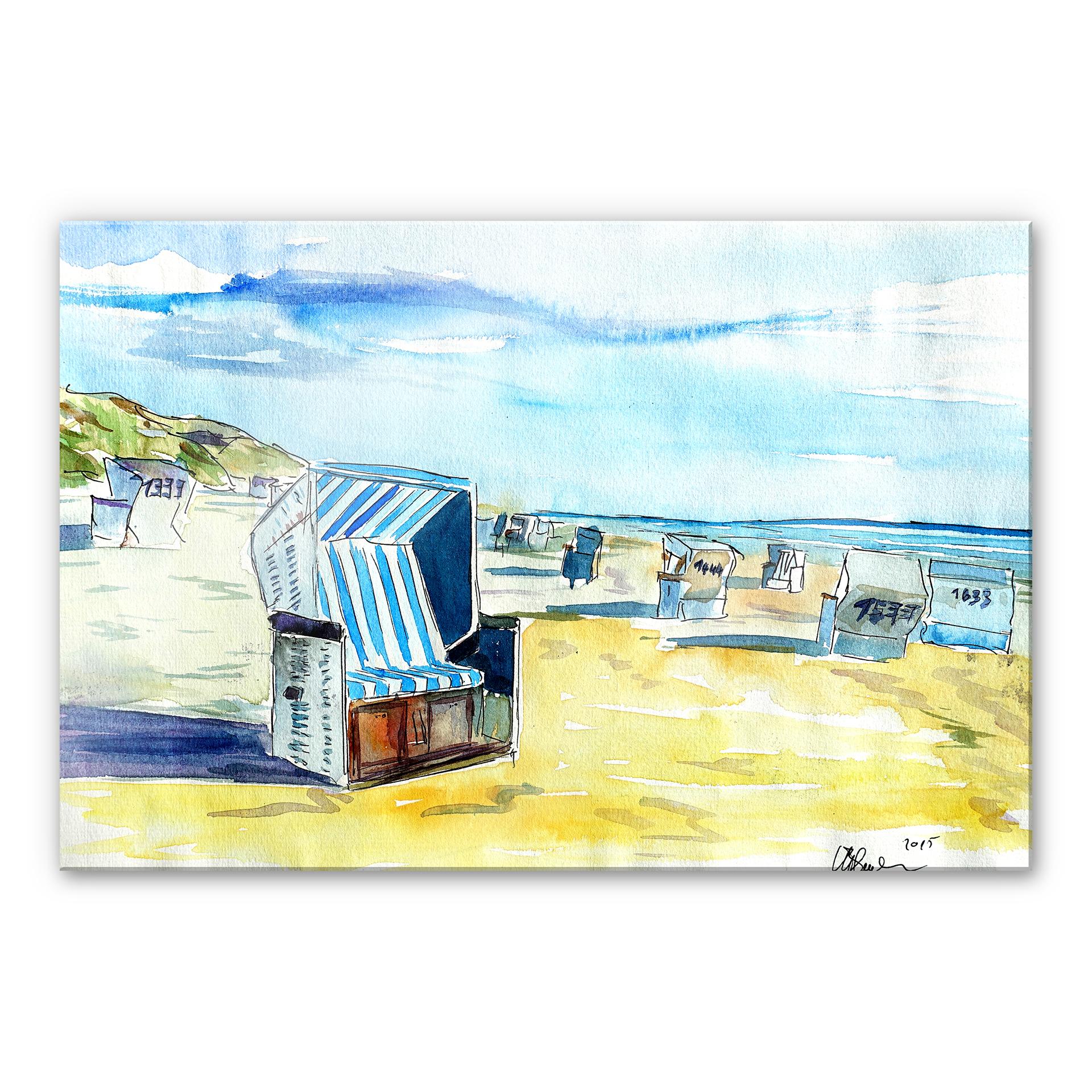 Tableau en verre acrylique - Bleichner - Plage de Sylt