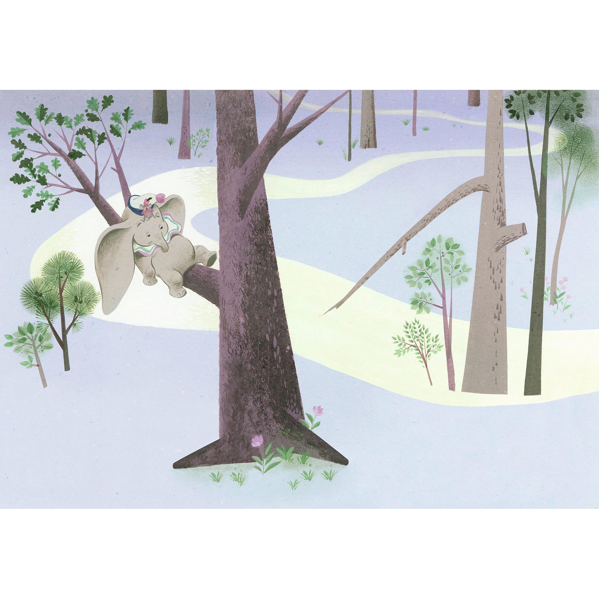 Tapet - Dumbo sover i træ - 400 x 280 cm