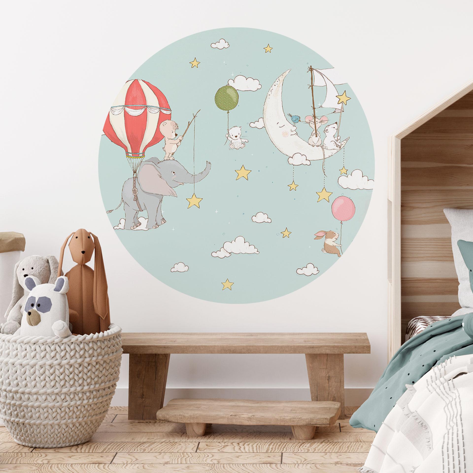 Wall Sticker Flyvende dyr med varmluftsballon - Skellern