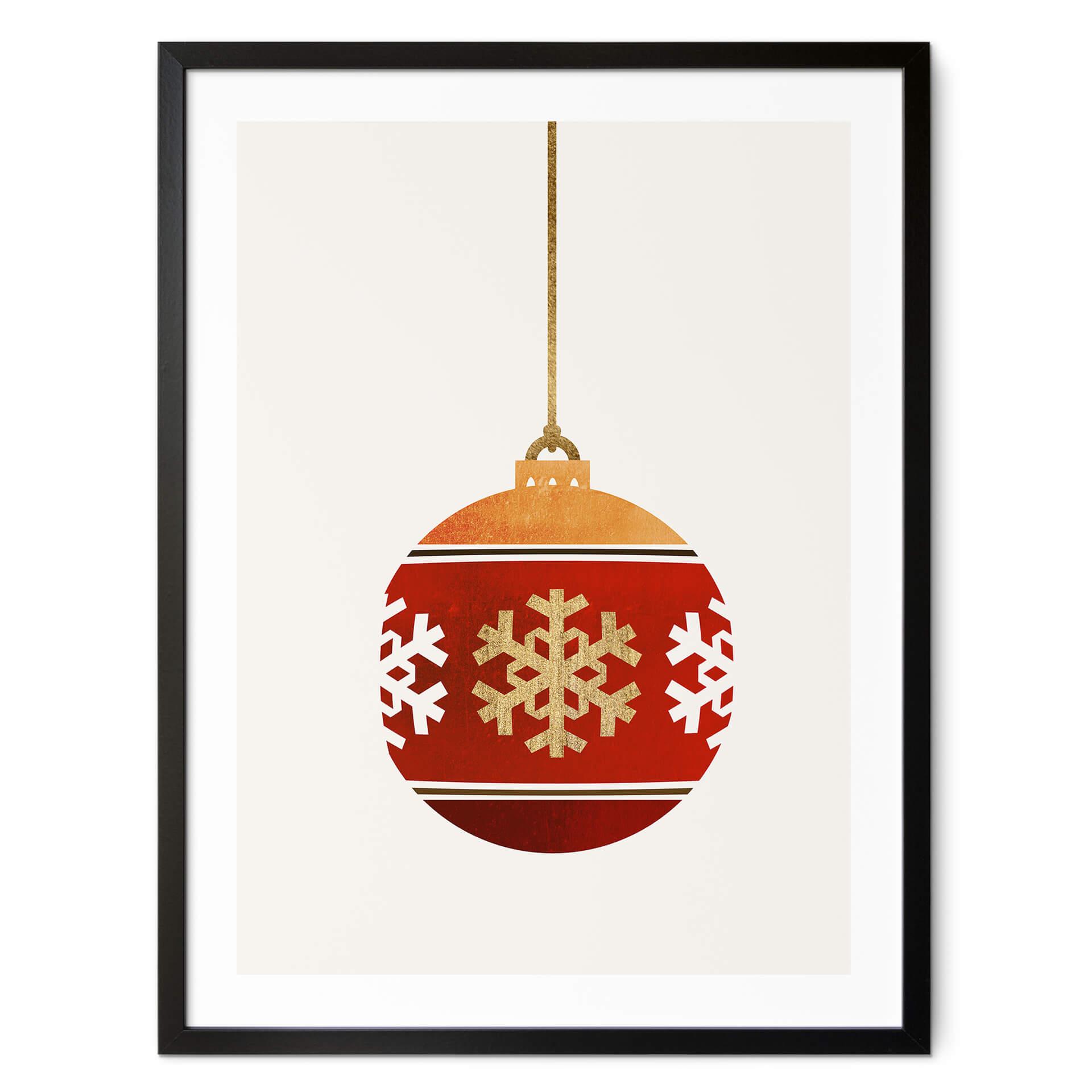 Póster Kubistika - Adorno navideño con copos de nieve