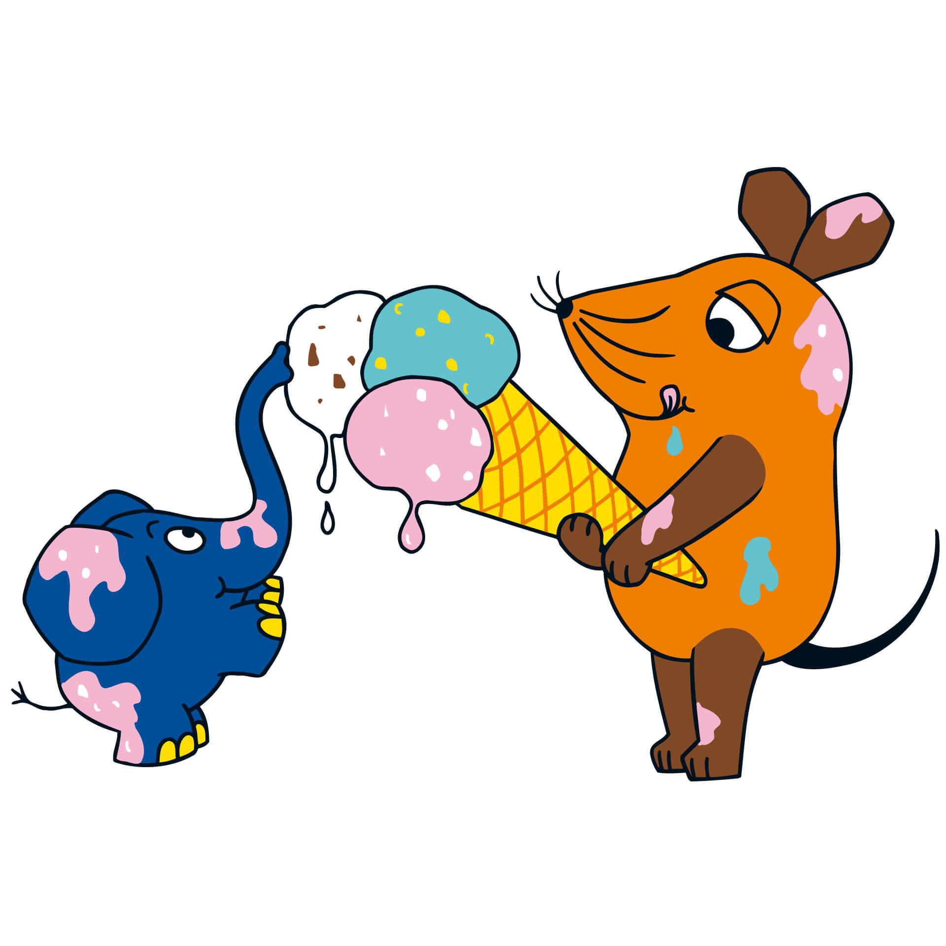 Wandtattoo Die Maus isst Eis