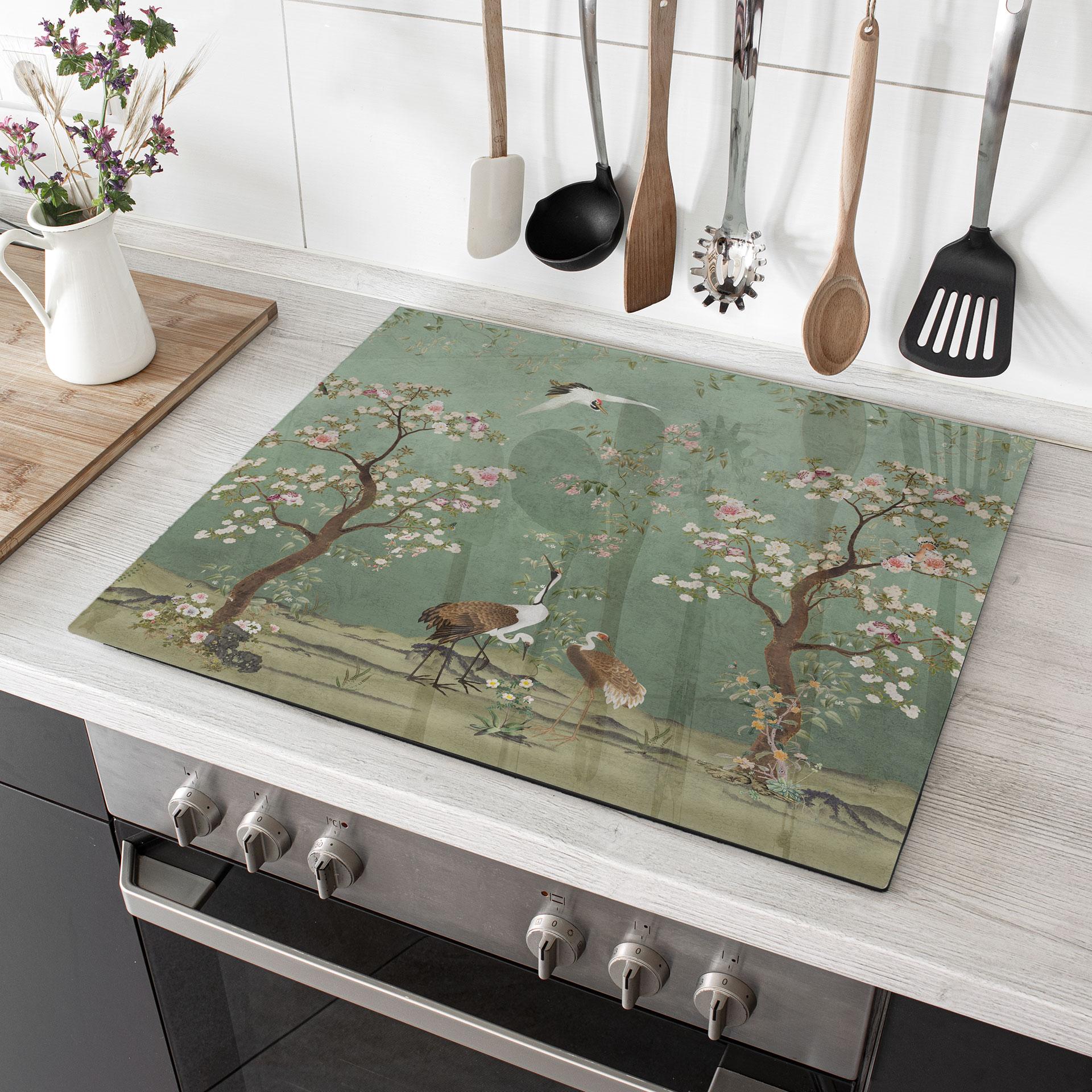 Tallerkener til komfur i blomsterlandskab - Bloomery Decor