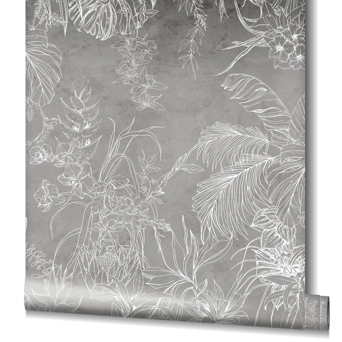 Brun blomstertapet Fototapet til stue Soveværelse 2.70 x 2.12 cm
