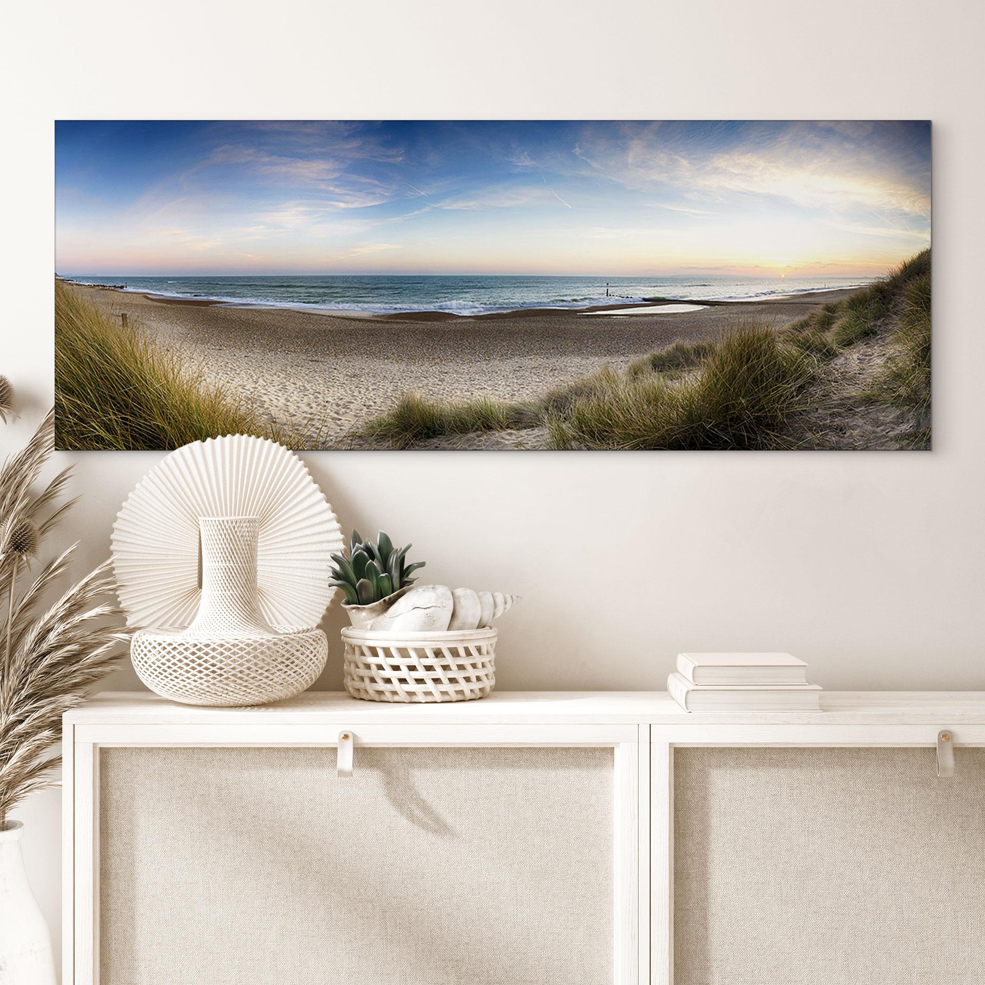Wandbild Strandpanorama - Panorama - Alu-Dibond
