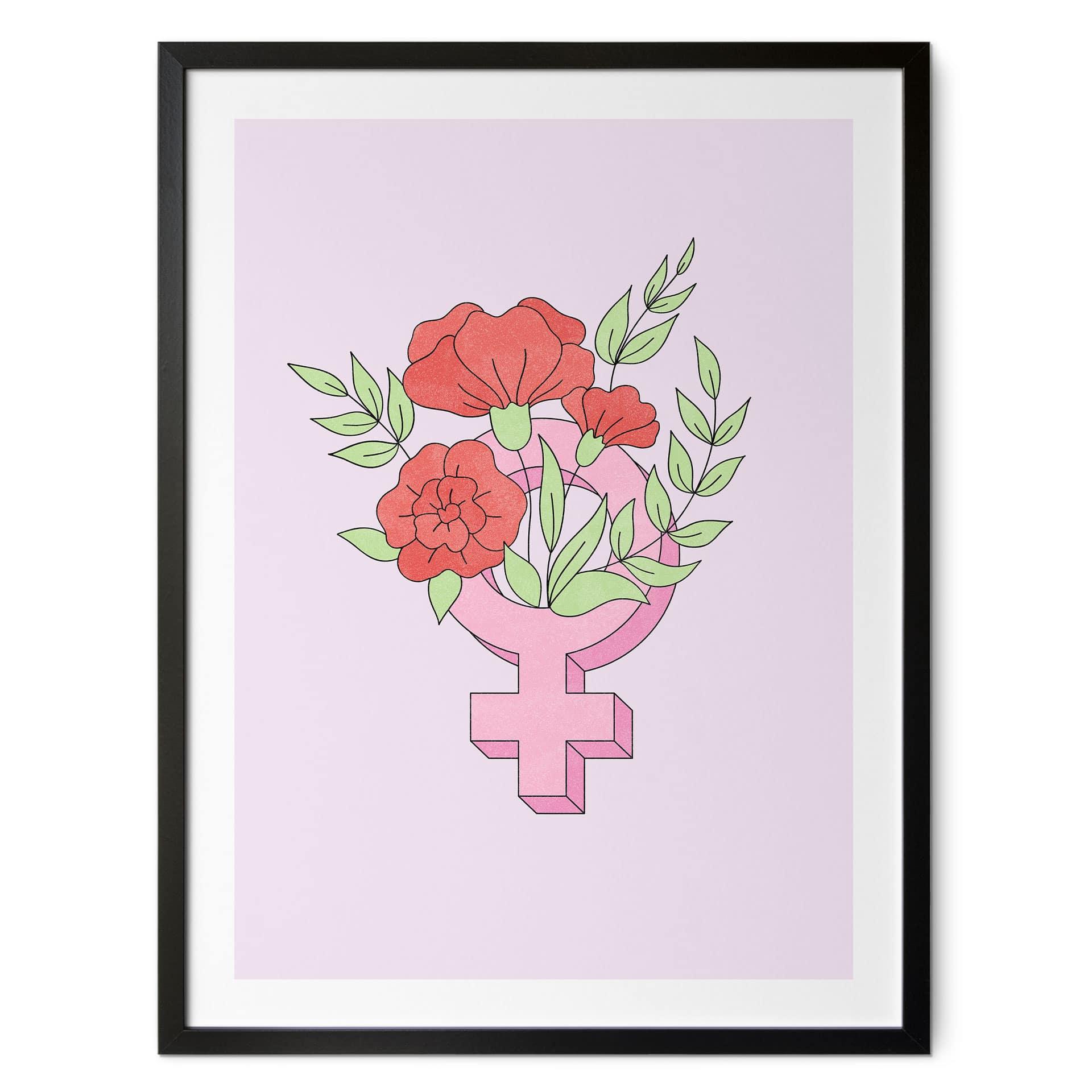 Plakat Venus-tegn med blomster