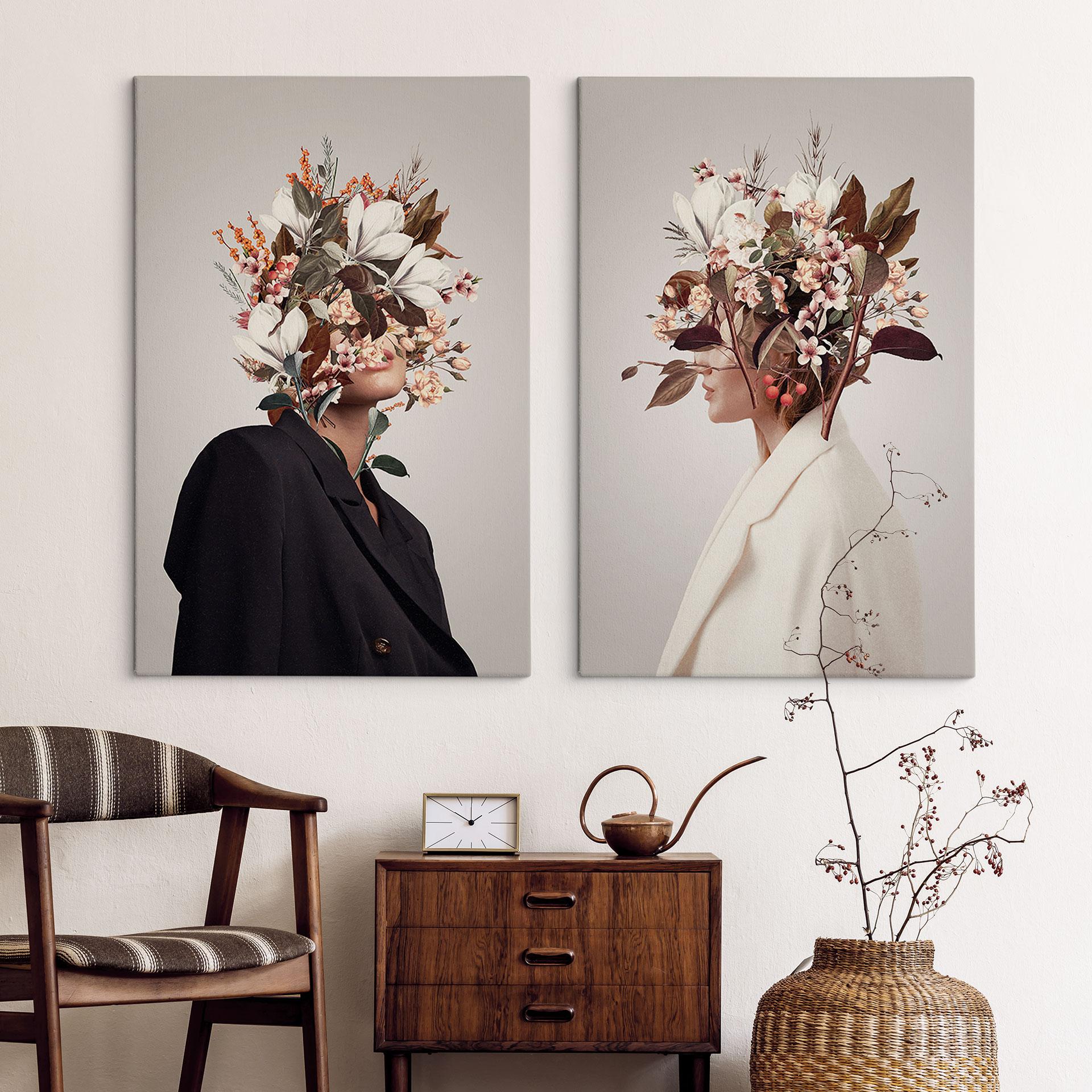 Lienzo Arreglo floral femenino - Polilla